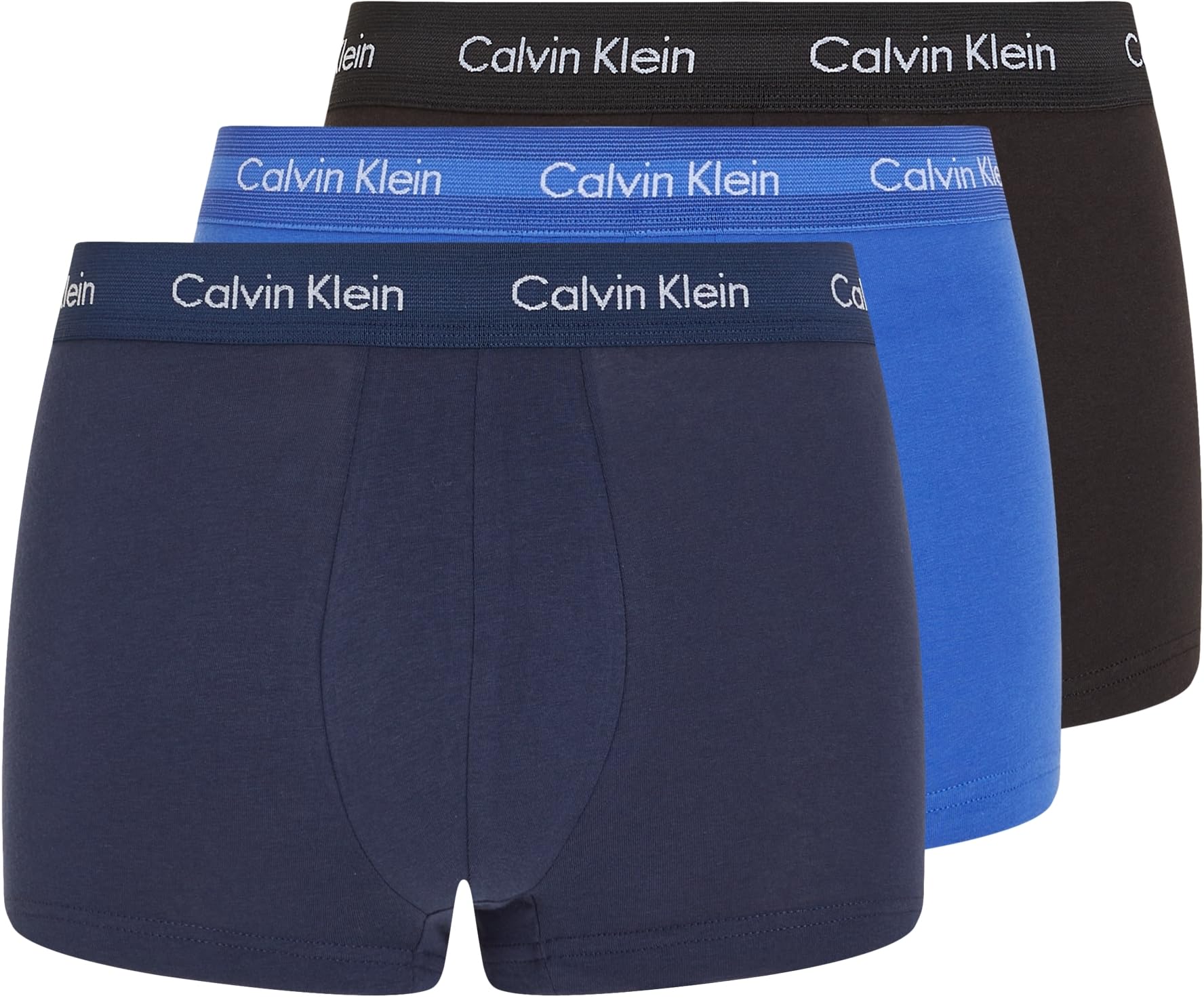 Calvin Klein Boxer a Vita Bassa (Pacco da 3) Uomo L Multicolore (Black/Blueshadow/Cobaltwater Dtm Wb)