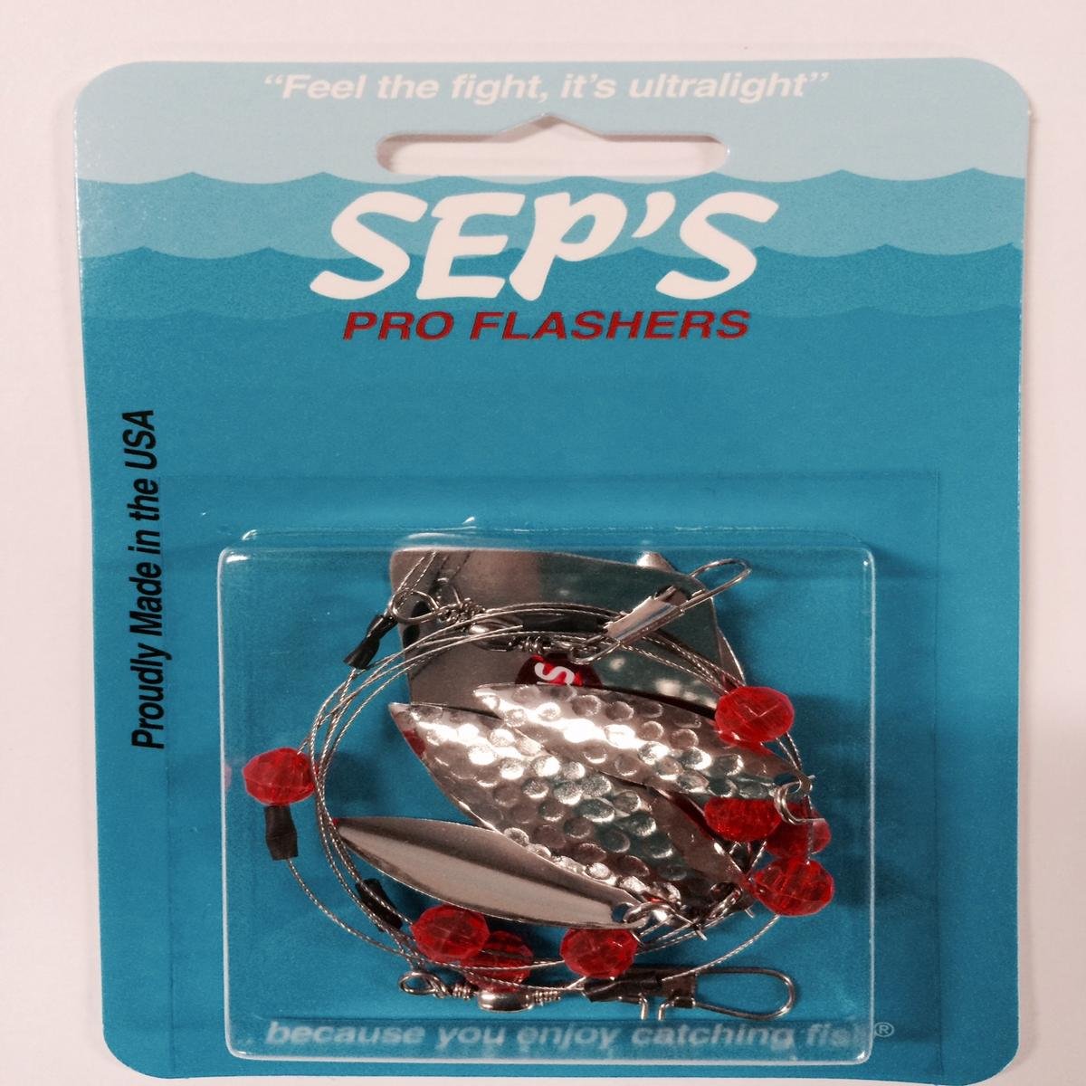 Sep's Pro Fishing Flasher, Silver/Red