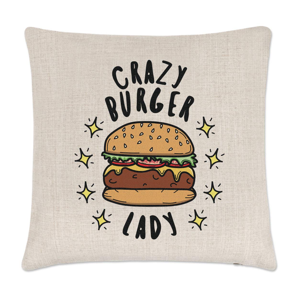 Gift BaseCrazy Burger Lady Stars Cushion Cover