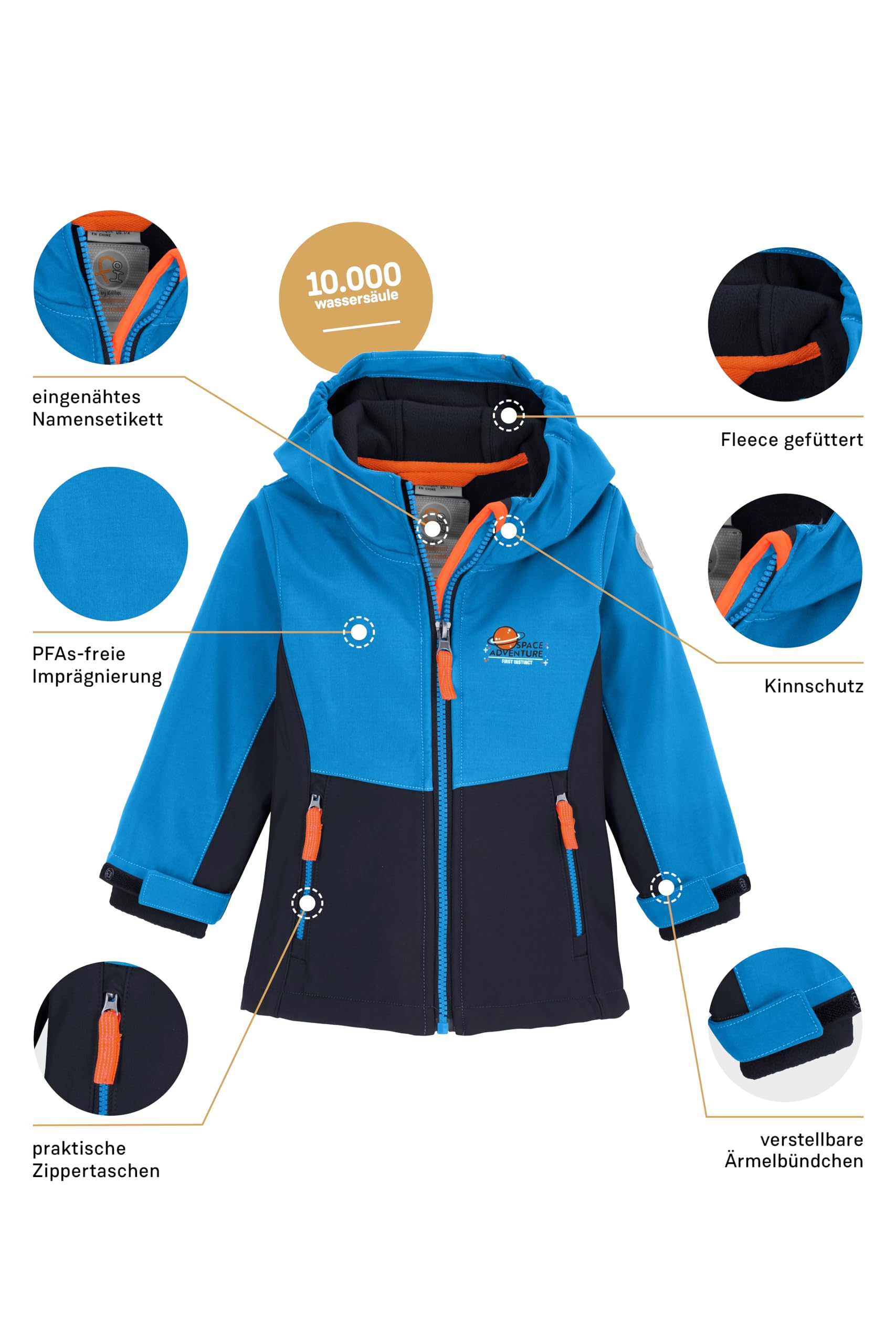 first instinct by killtec Fiow 5 Mns Sftshll Jckt Veste softshell/veste outdoor avec capuche Mixte bébé