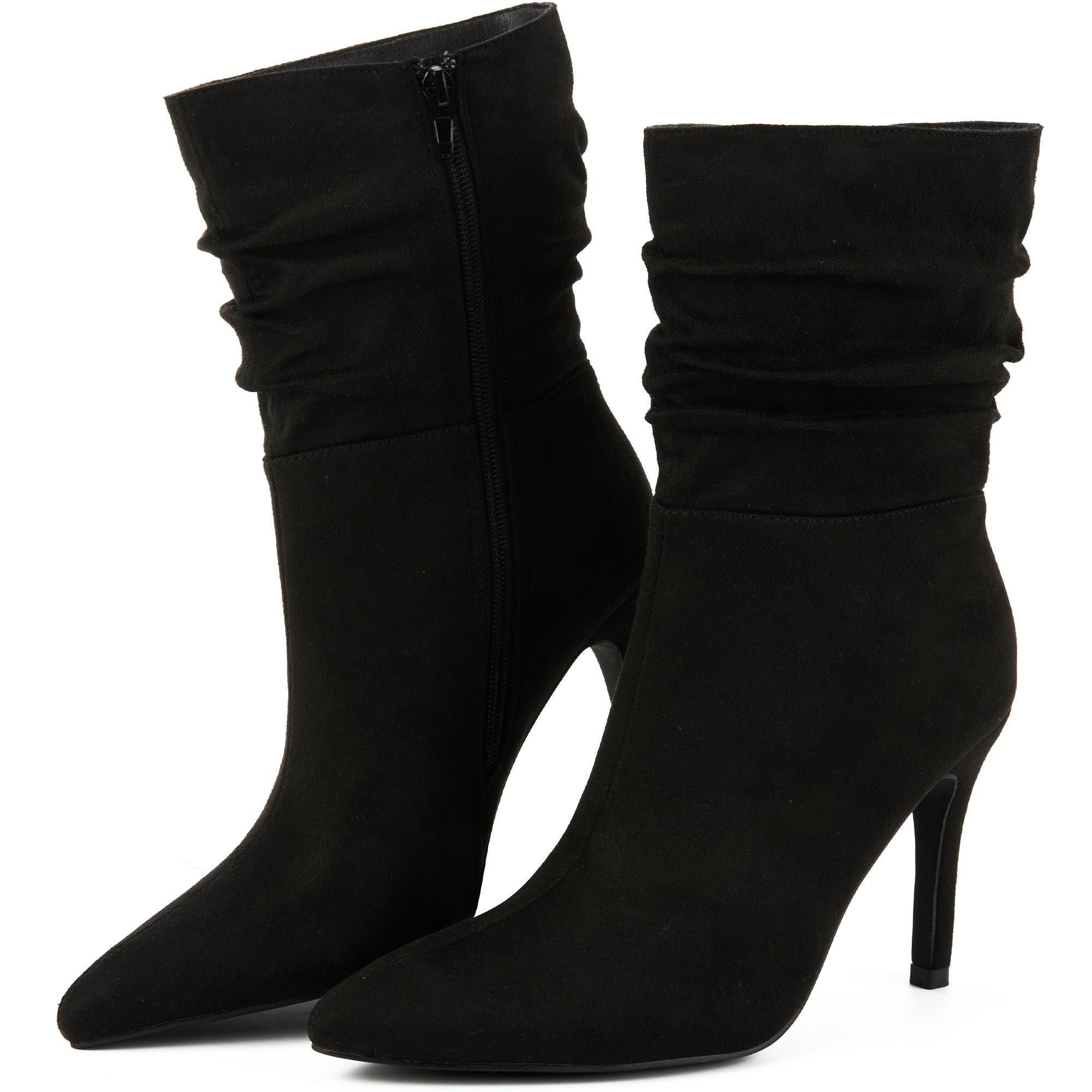 Putu Womens Stiletto High Heel Boots Slouchy Ankle Boots Sexy Dress Boots