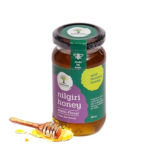 Last Forest Unprocessed Wild Nilgiri Honey, 500gm | Organic Raw Honey - Rich in Vitamins & Antioxidants | Pure, Unpasteurized Natural Honey with No Added Sugar or Additives