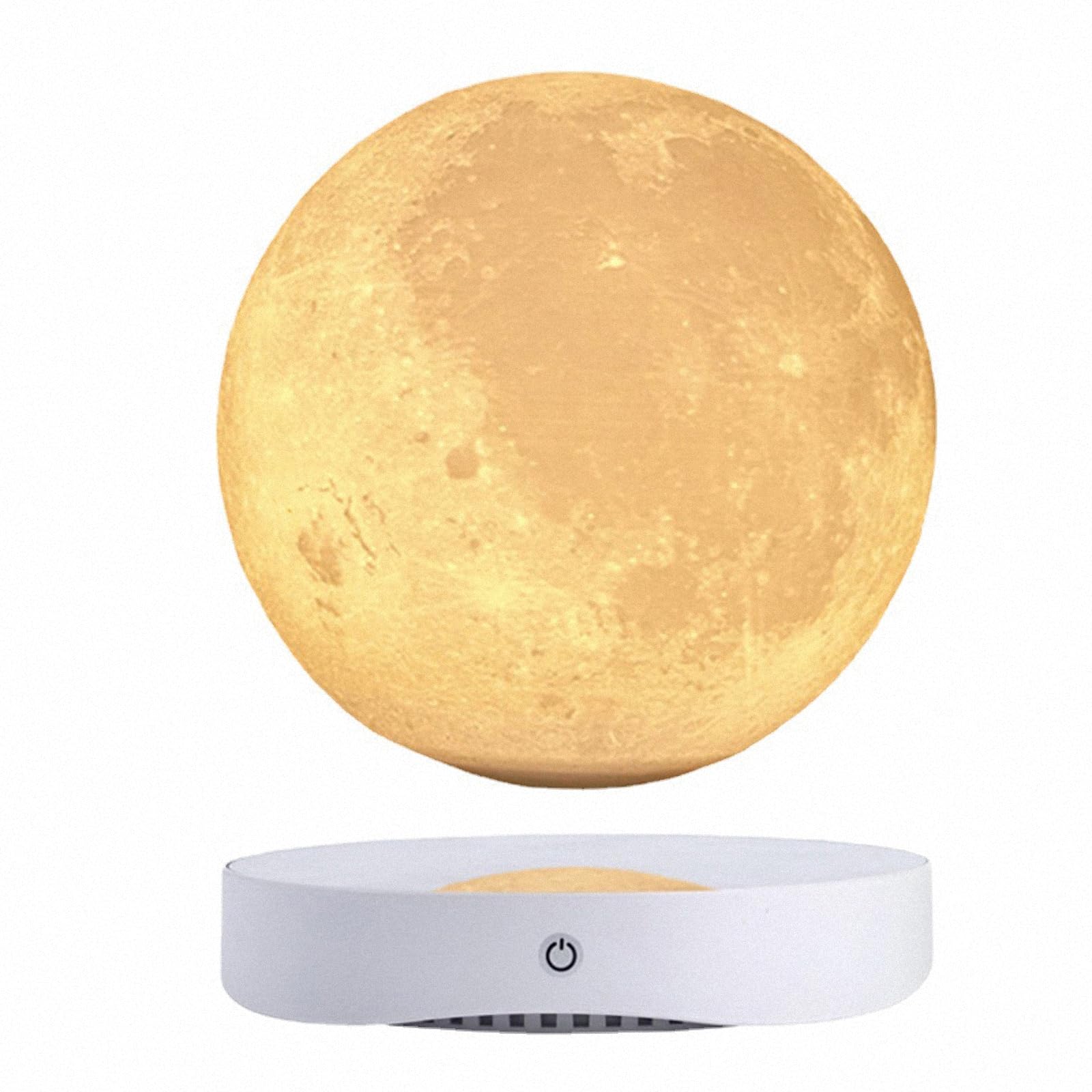 Lámpara de luna de levitación magnética de escritorio simple, 3 colores de luz, adornos creativos para regalos de cumpleaños y festivales para familiares y amigos,White,20cm