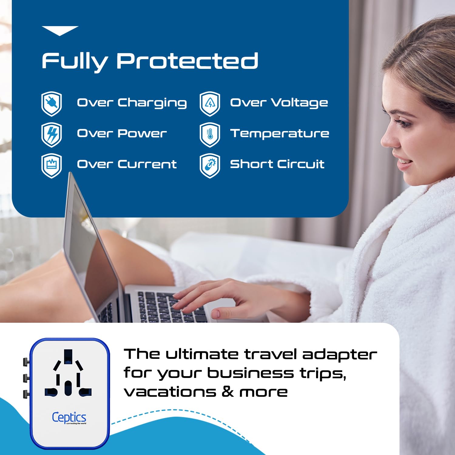 Ceptics - Adaptador universal para enchufe