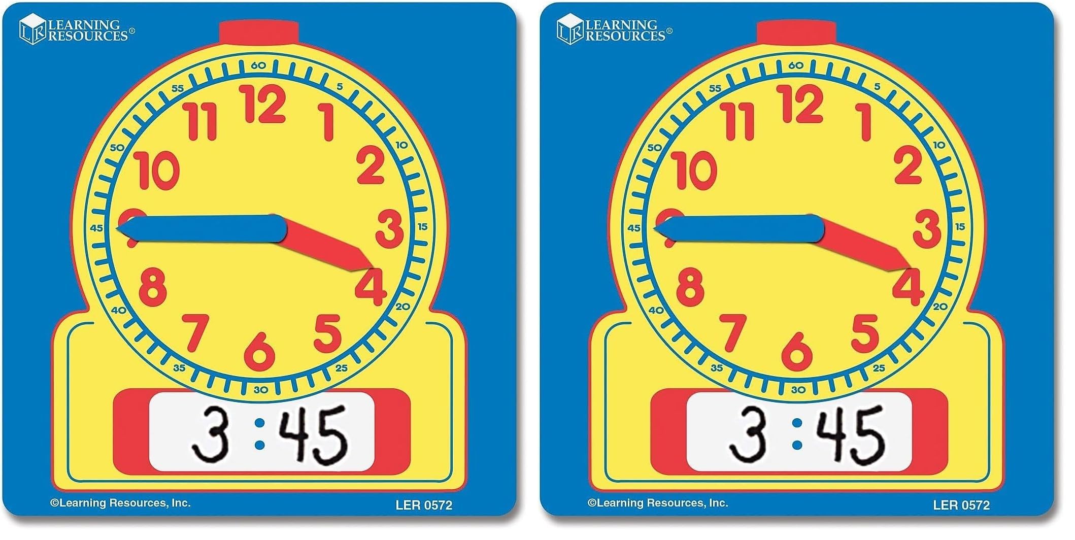 Learning Resources Write and Wipe Student Clocks (Pack of 2)