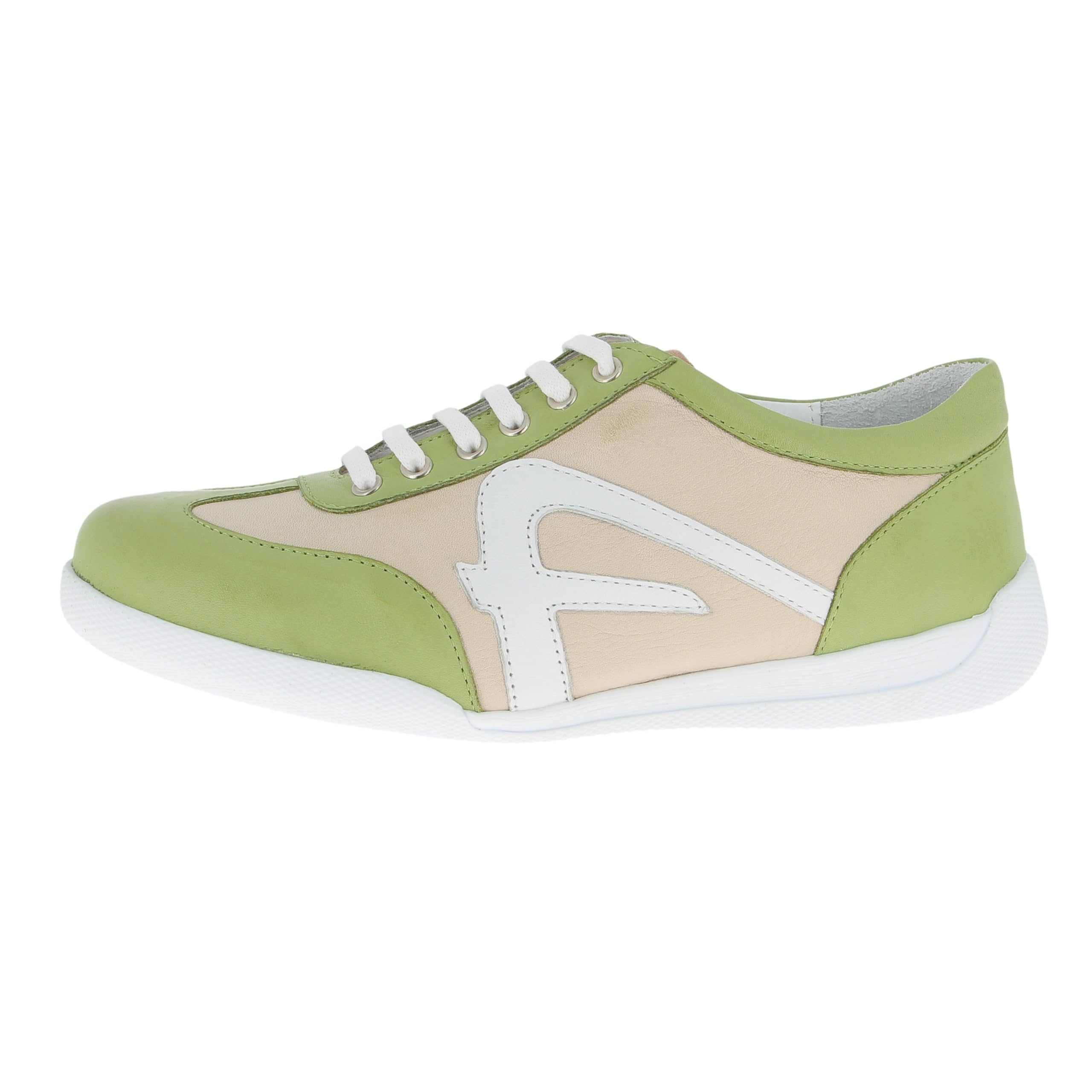 Andrea Conti Women's Low Top Trainers, Kiwi Cream, 7.5 UK