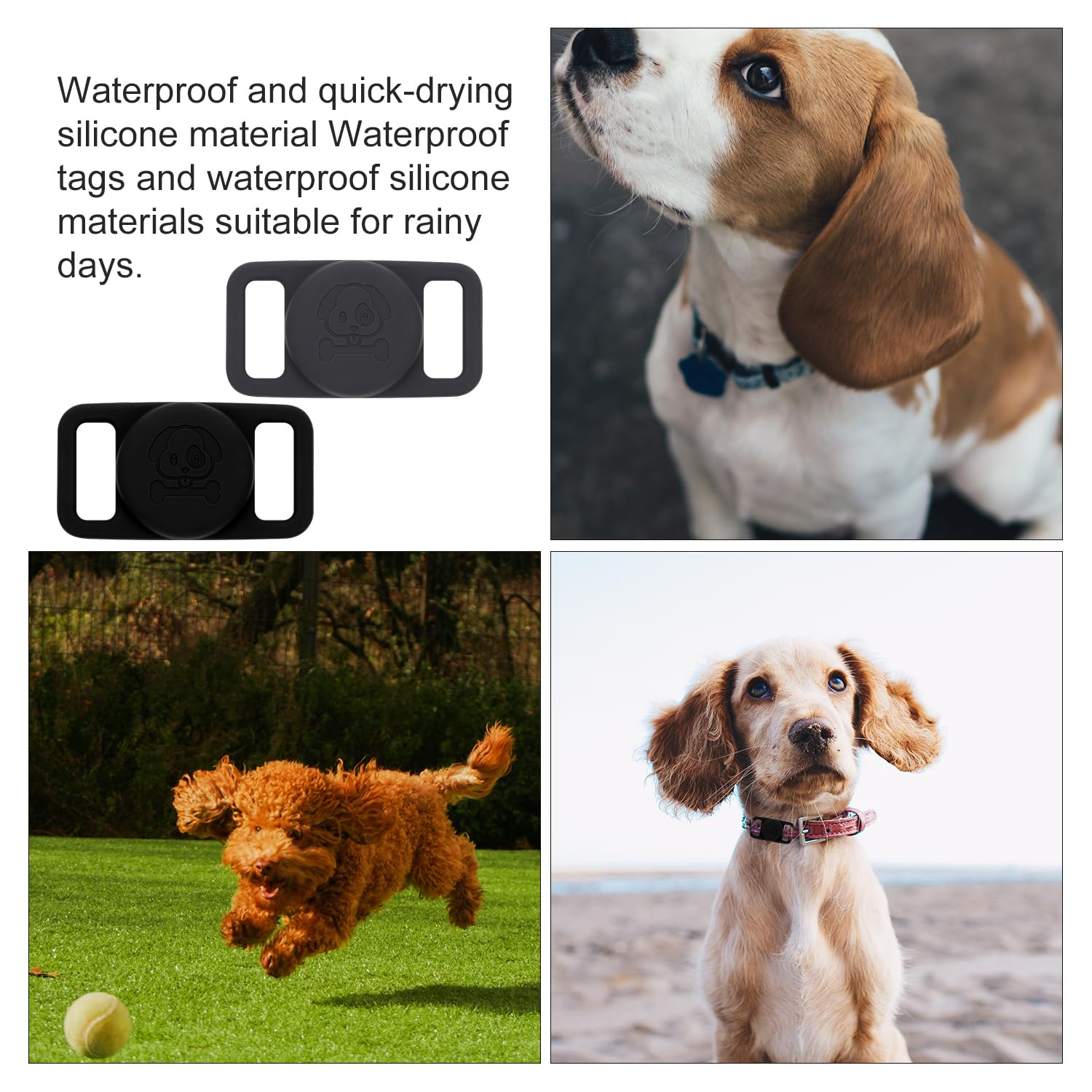 Siliconen houder voor AirTag-hondenhalsband, opschuifbare lichte waterdichte hoes voor Airtag hond/kat 2021 accessoires (gloeiend roze