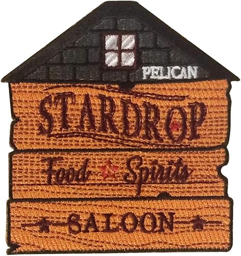 Stardrop Saloon Rustic Bar Food Game Parody Sign Logo - Parche bordado para planchar
