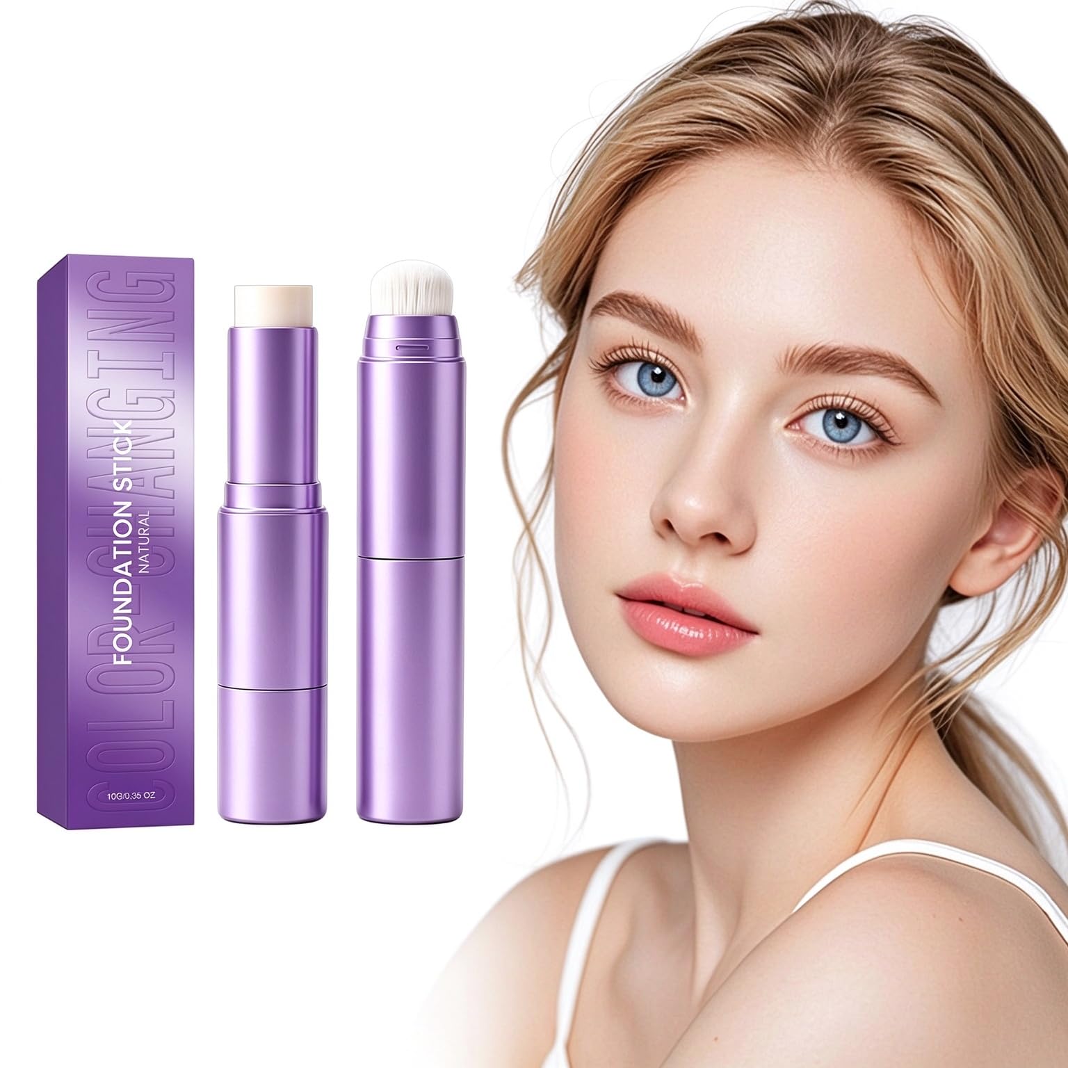 Glimave Changing Foundation Stick, Long Lasting Oil Control Makeup Friendly Lightweight