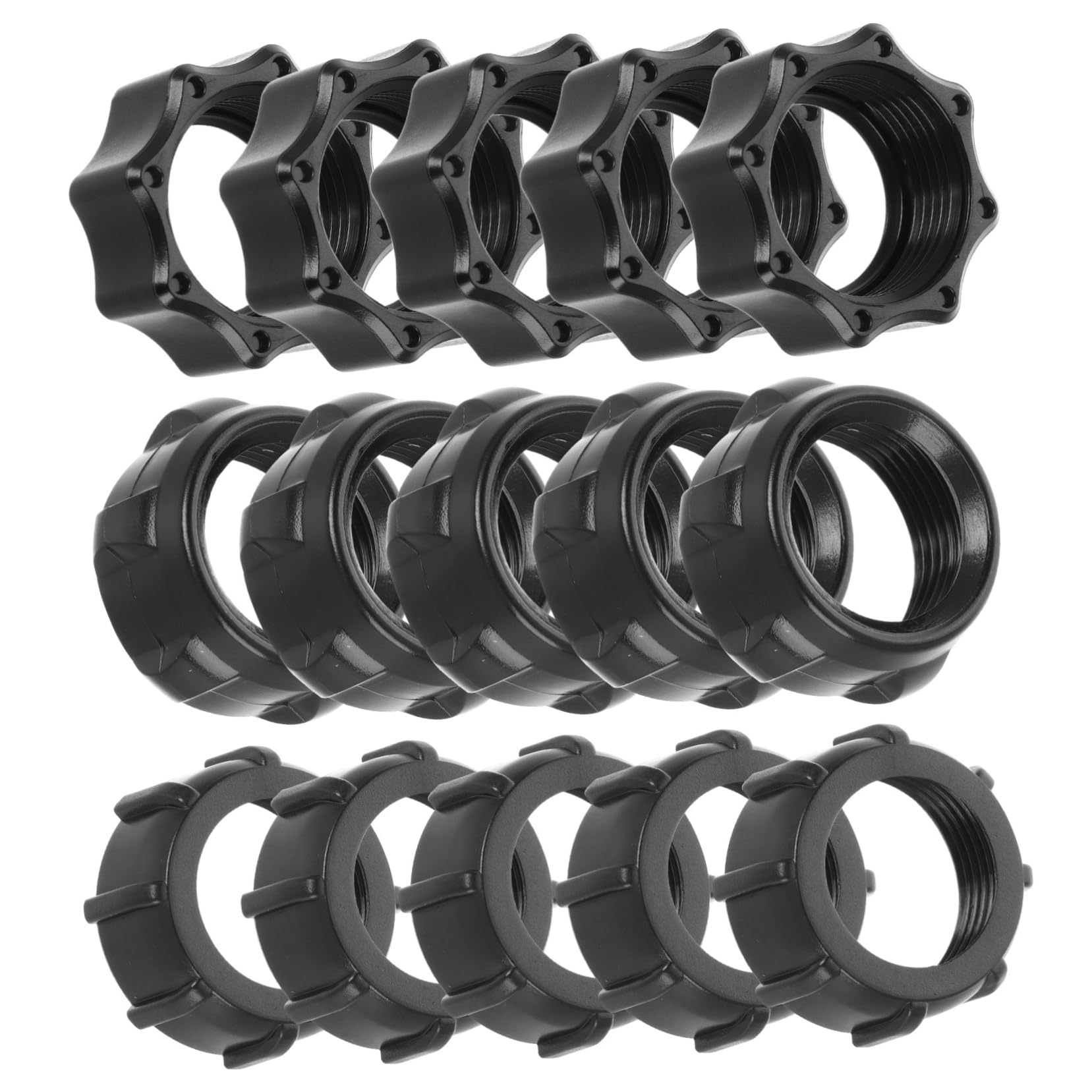 Tuerca de apriete para coche Gatuida en pack de 15 piezas de plastico negro 8
