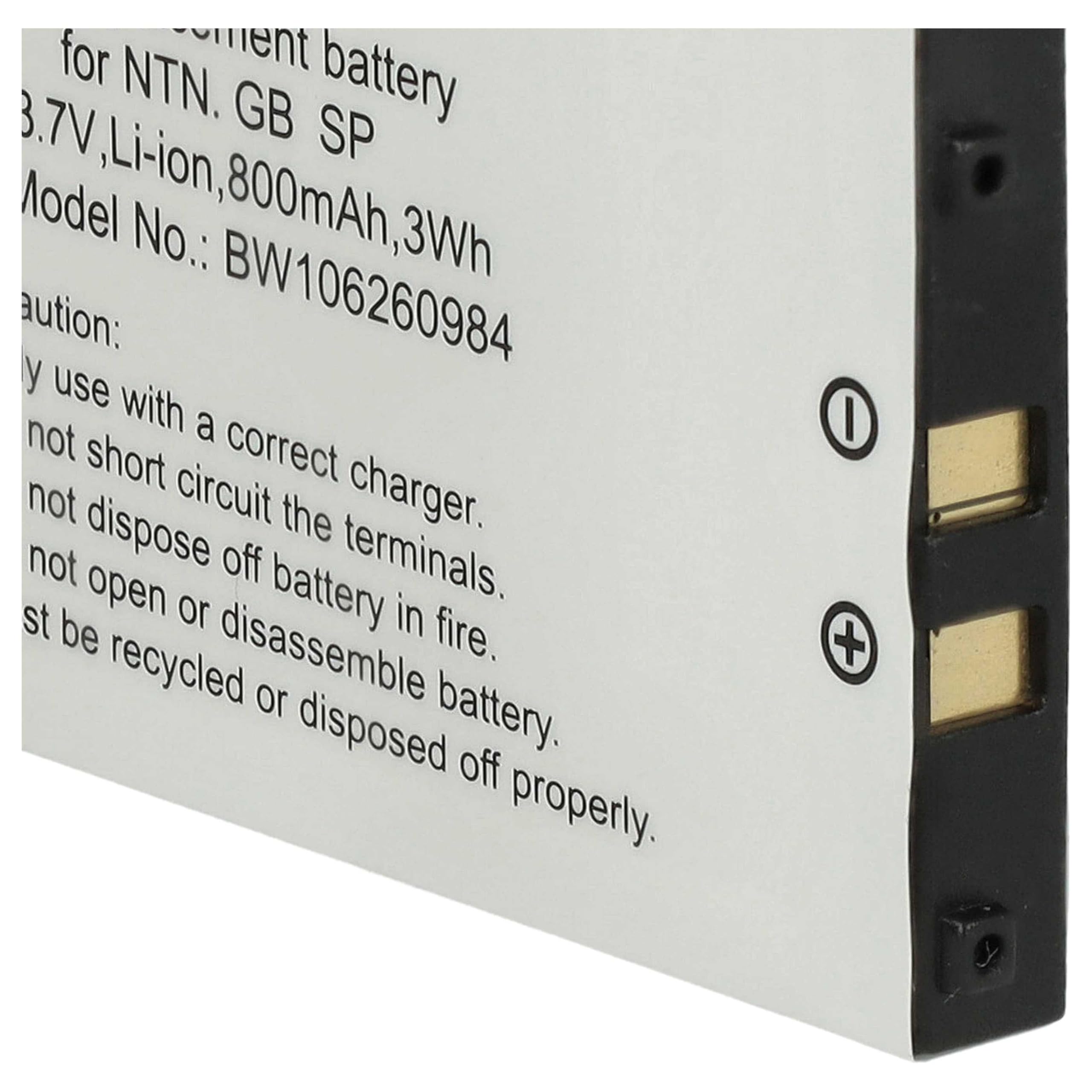 vhbw Batería Compatible con Nintendo Gameboy Advance SP (GBA SP) / Special AGS-001, AGS-101, AGS-003 - reemplaza Sam-SPRBP (Li-Ion, 800mAh, 3.7V)