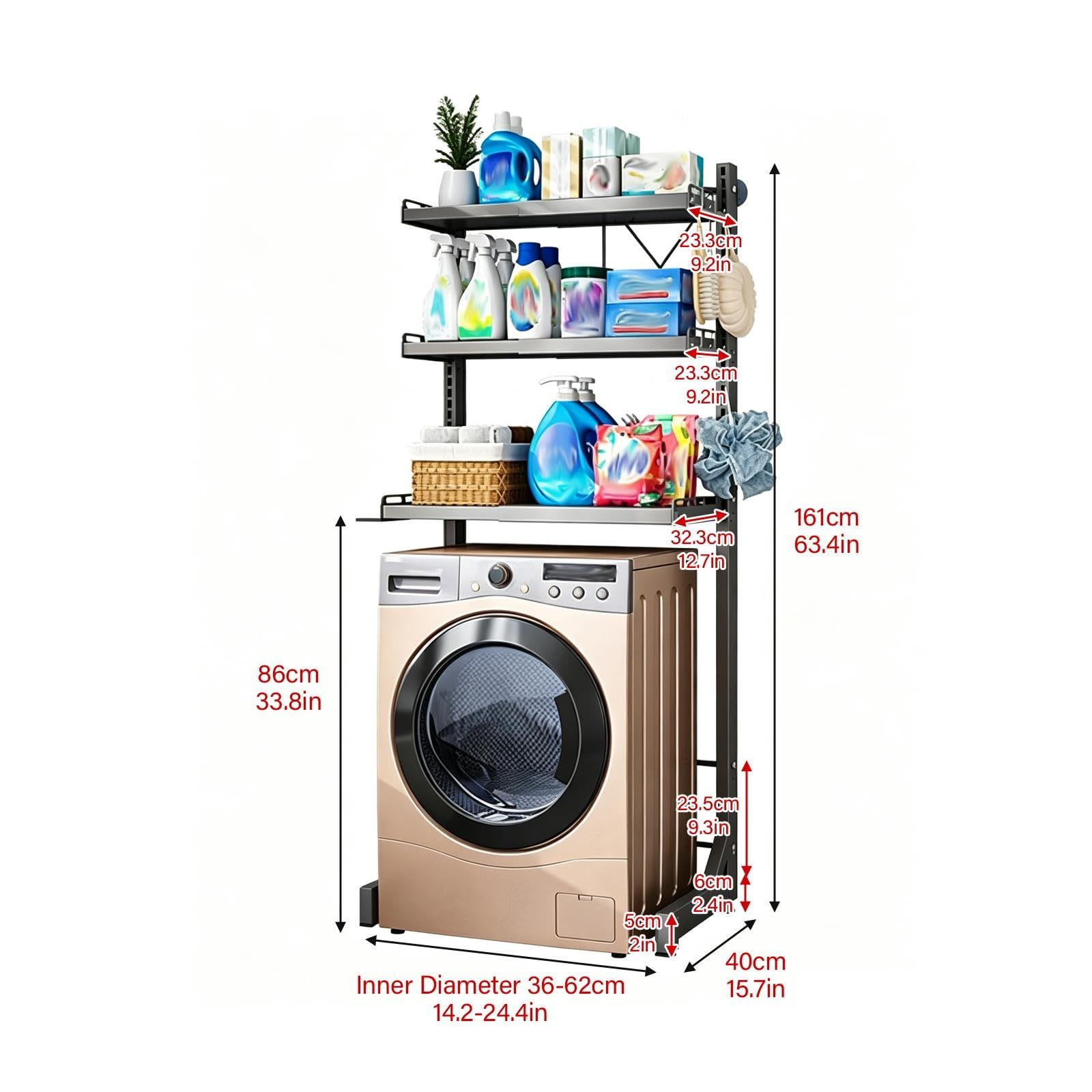 Generico Scaffale WC, Organizzatore Bagno, Salvaspazio Regolabile