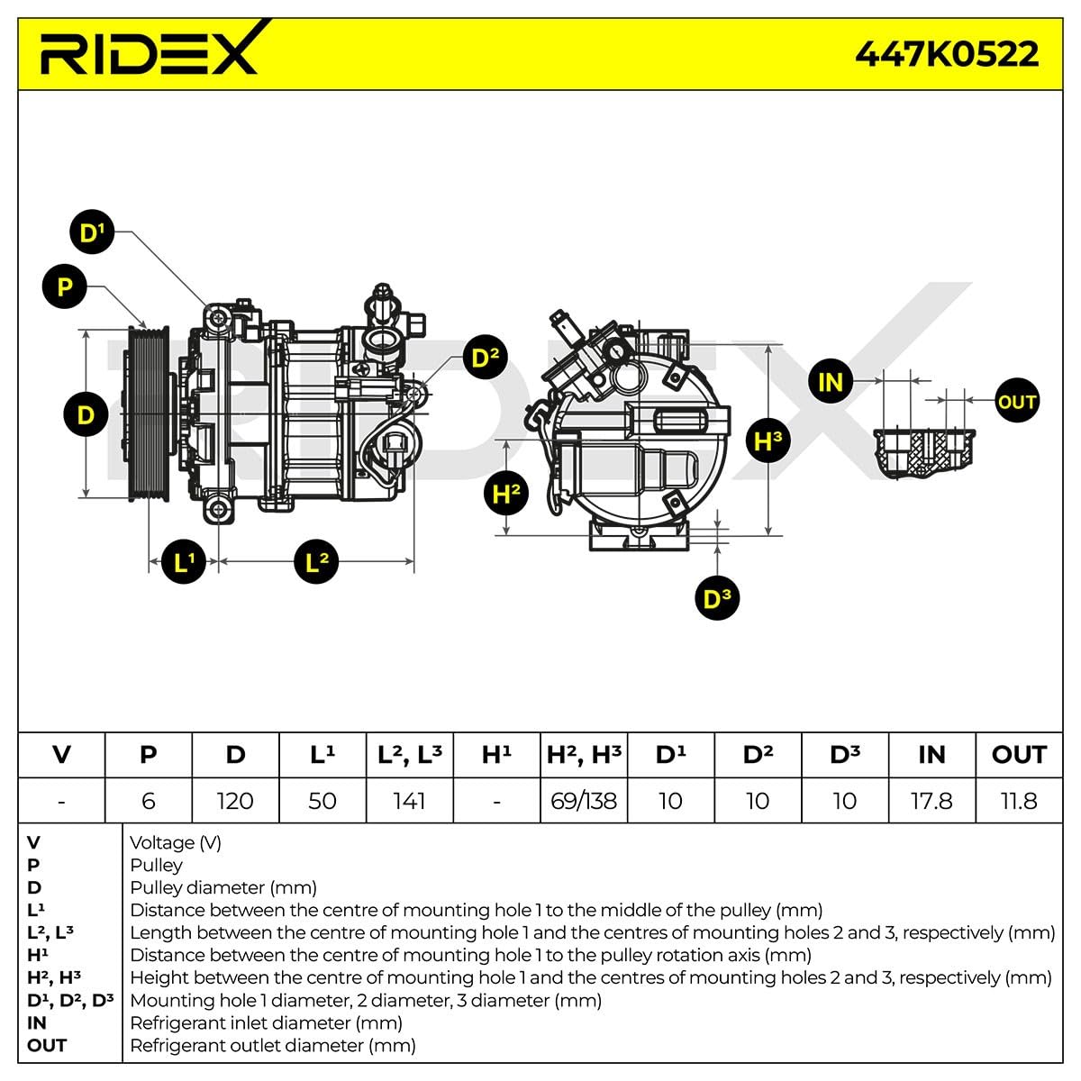 RIDEX 447K0522 Compresor aire acondicionado