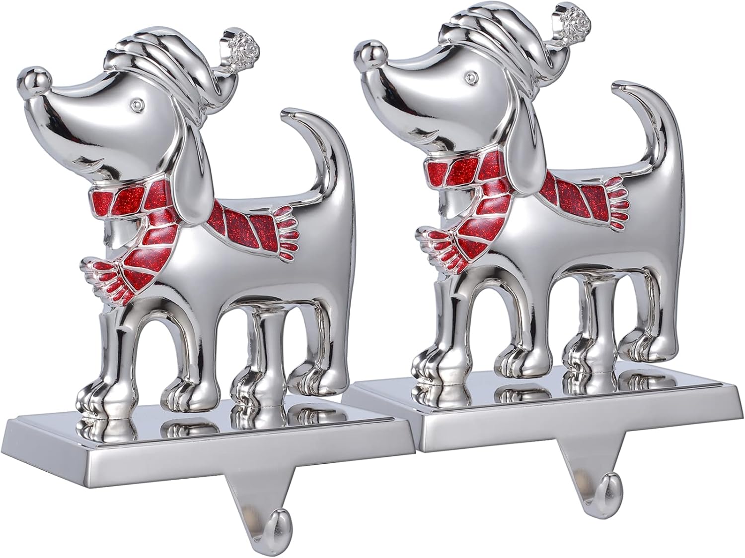 Holiday Time Christmas Stocking Holders for Mantle Set of 2