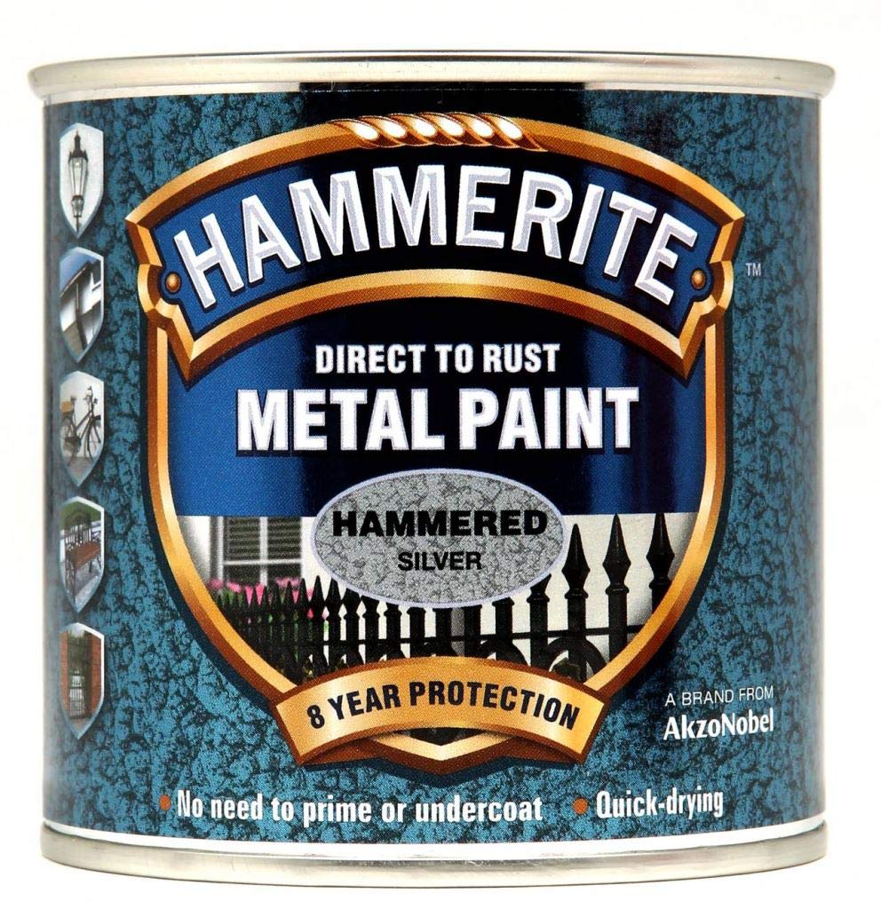 STX_309385 Hammerite Metal Paint Hammered 250ml Silver (5084798)