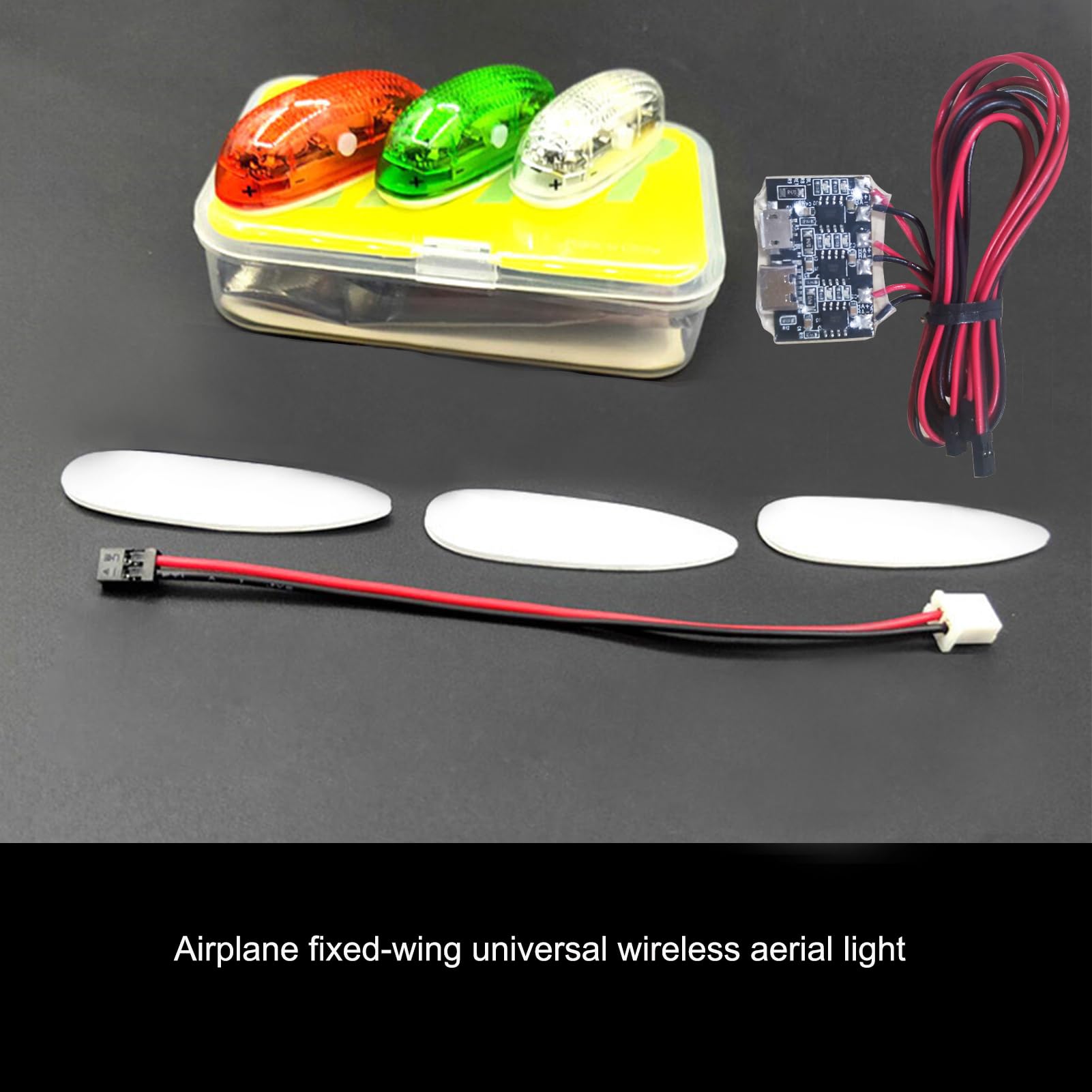 Drone Light 3 Pièces/Ensemble LED pour RC Avion 3 Couleurs Lumière LED Sans Fil pour Hélicoptère RC et Avion à Voilure Fixe, Cuatro Modos de Parpadeo