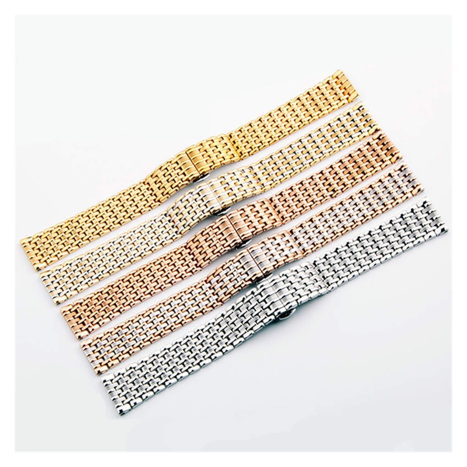 Bracelet de Montre Bracelet en Acier Inoxydable Bracelet à Boucle Papillon Double Bouton pour Femme Bracelet en Acier Inoxydable Montre pour Hommes Accessoires Bracelet