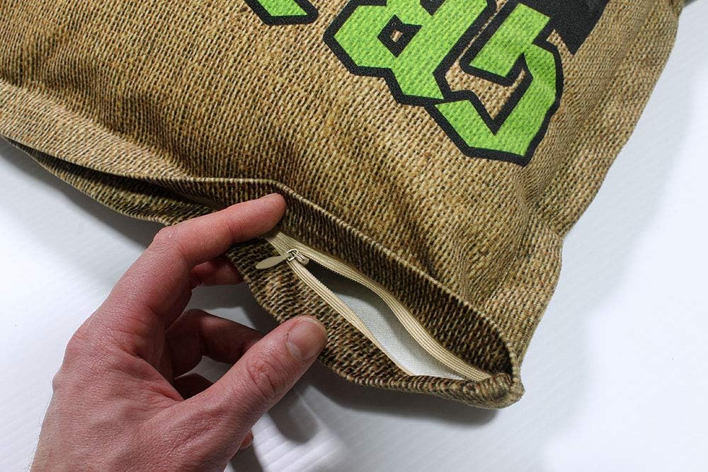 Grape Ape Cannabis Sack Print Pillowcase - Burlap Sack Effect Weed Pillow - for Standard Size (20x26 Insert) (Grape Ape)