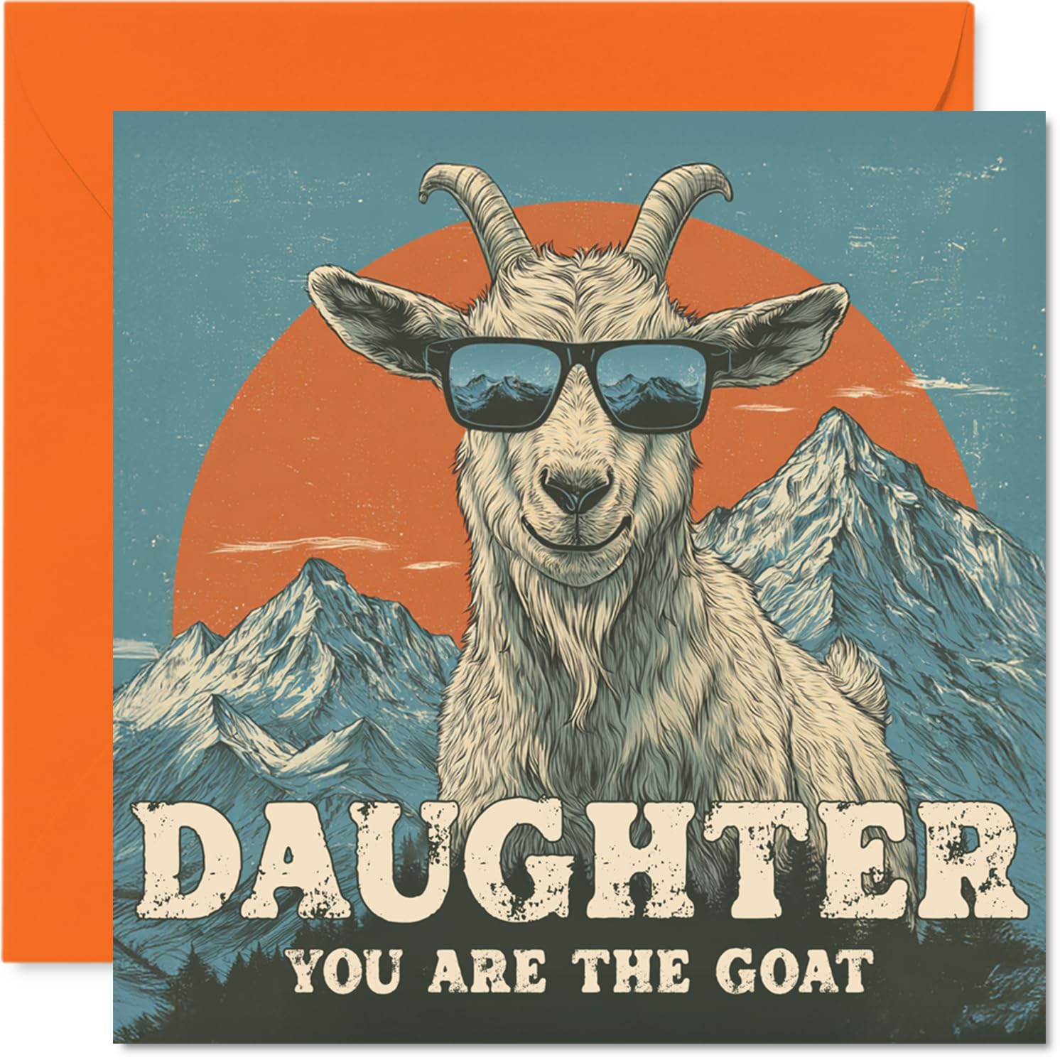 Daughter Birthday Card - You Are The Goat - Happy Birthday Card for Daughter from Dad Mum, 145mm Funny Animal Bday Greeting Cards
