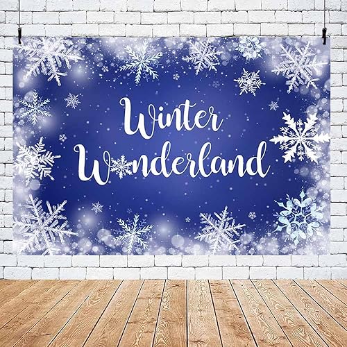 Miniatura 5 de MEHOFOND Fondo de fotografía de copo de nieve de invierno de 10 x 7 pies, diseño de lunares azul marino con purpurina, decoración de baby shower,