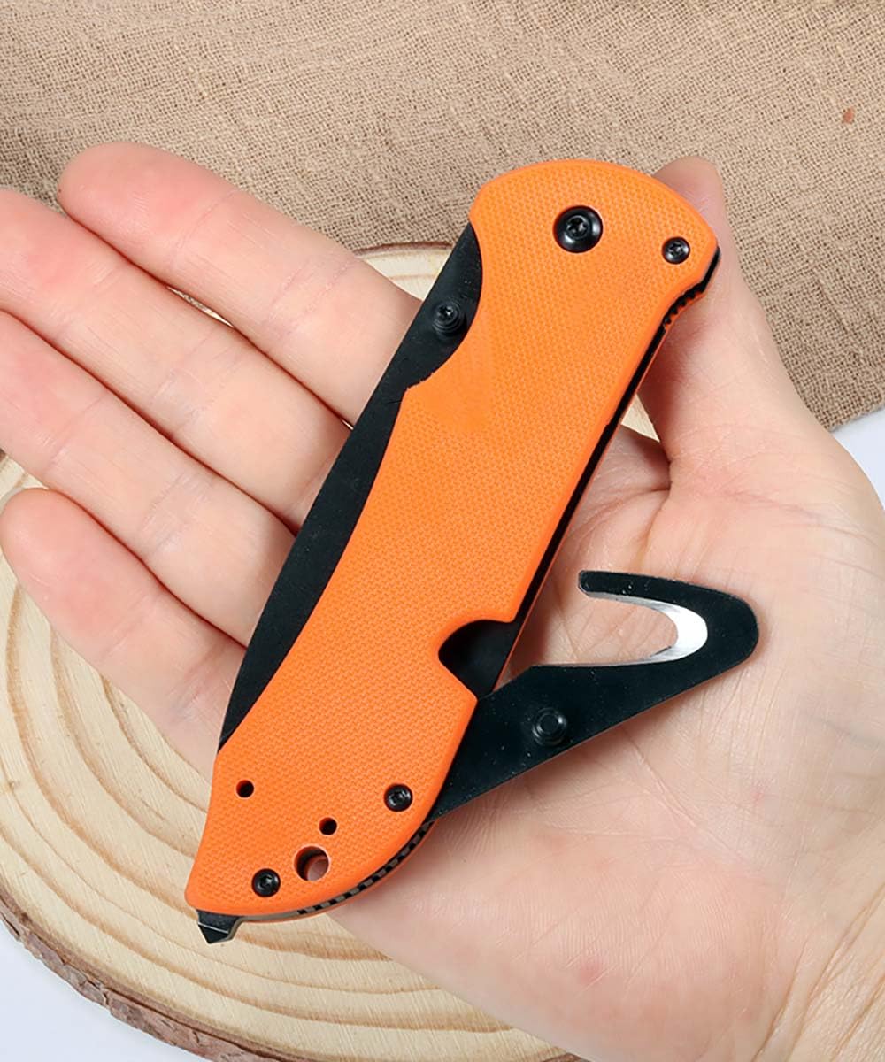 Klappmesser 8" Scharfe Taschenmesser slim stahl & G10, Outdoor Edc Messer Survival Jagdmesser, tragbare camping messer, schneider Allzweckmesser, multitool Einhandmesser mit clip, Geschenk für Männer