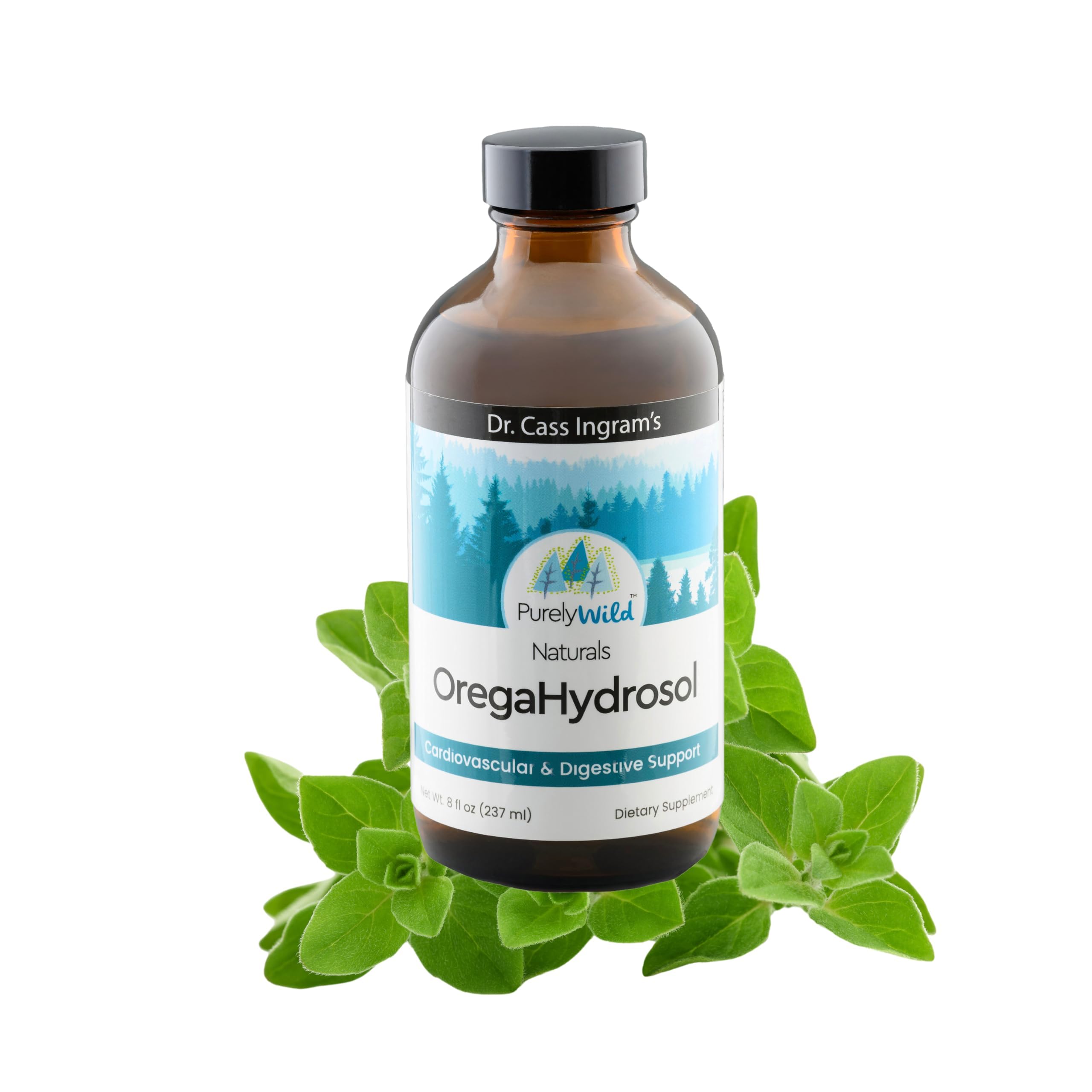 PURELY WILD Dr. Cass Ingram's Juice of Oregano - OregaHydrosol - Wild Mediterranean Oregano Juice for Immune Support - Non-GMO, Steam-Distilled Essence - Natural Antioxidant Hydrosol (8 fl oz)