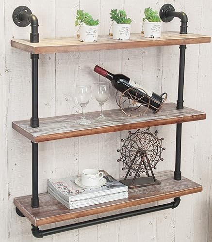 Miniatura 7 de Estante industrial retro para tuberías de agua de hierro montado en la pared soporte colgado estantería de almacenamiento de bricolaje estante de