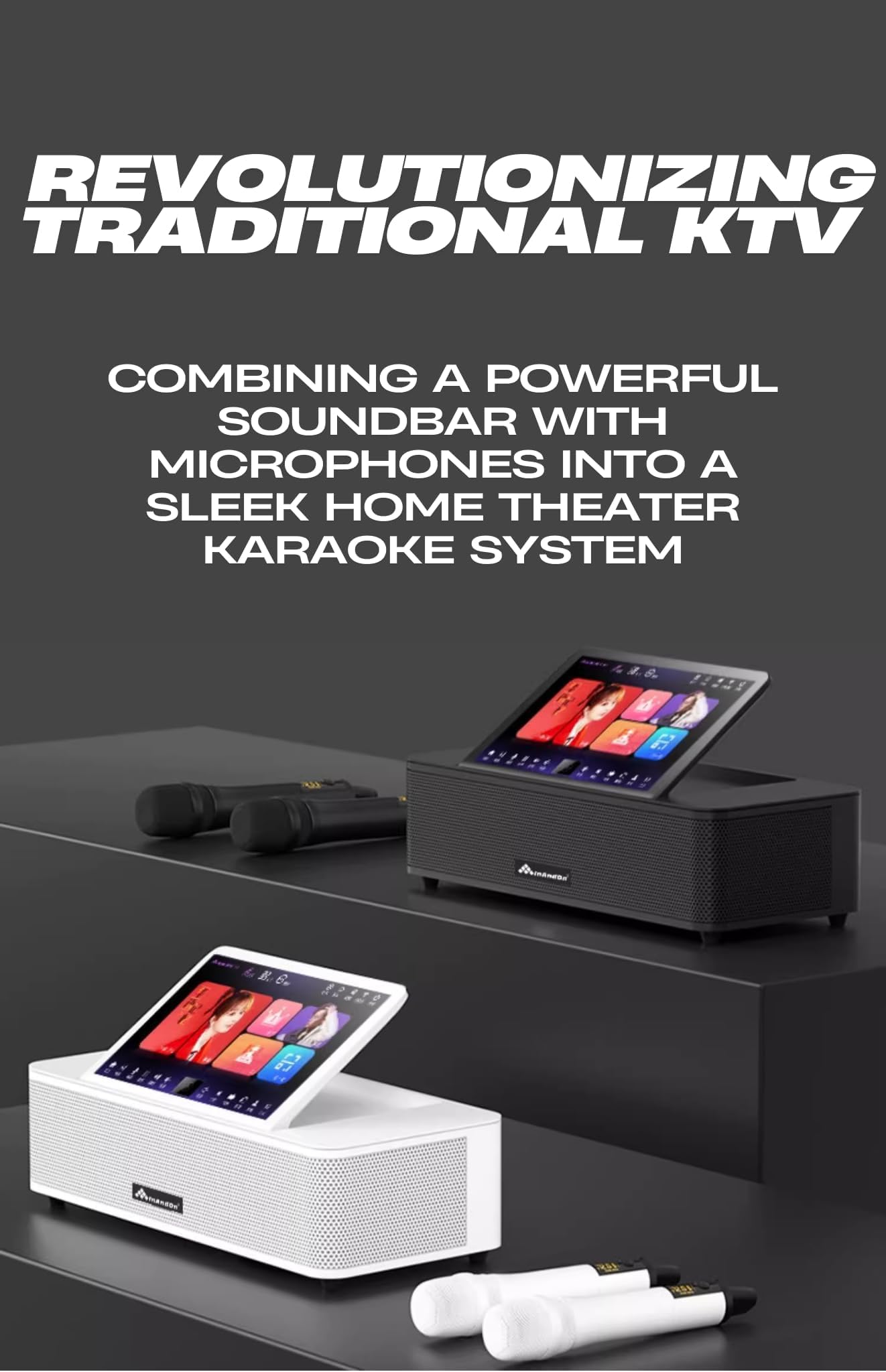 Macchina per karaoke per adulti, con schermo tattile da 14 pollici, sistema audio karaoke con 2 microfoni wireless, display con testi, lettore multimediale portatile, KTV/Film/MP3/Bluetooth