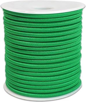1/8 inch Green Elastic Cord String for Sewing 55ft 3mm Round Elastic Rope Cord for Hair Ties Thin Elastic Strap Stretchy Thread for Clothes-Keychain-DIY Crafts & Project SuppliesZH191