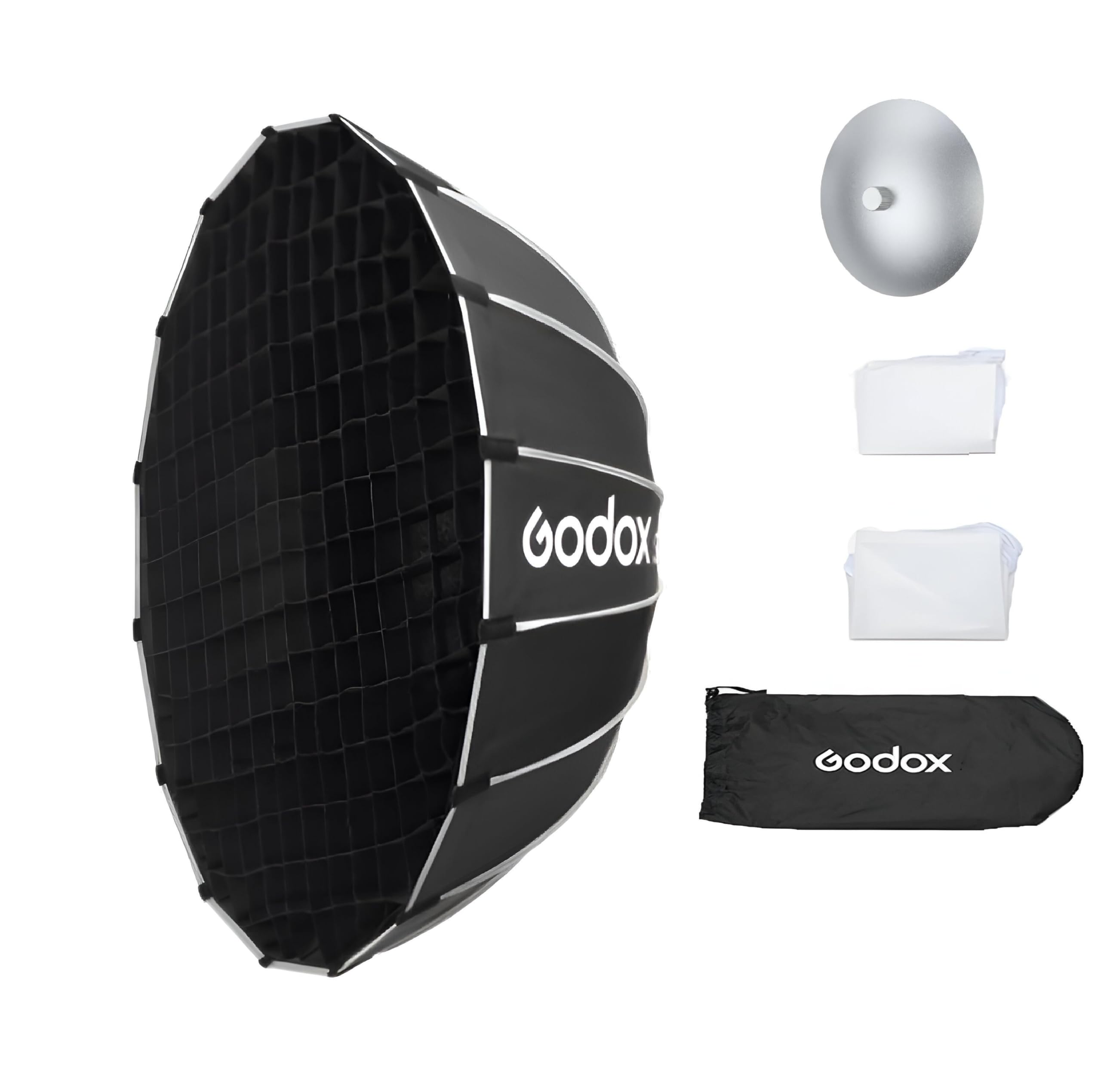 Godox S65W B/W 65cm/25.6in Quick Release Umbrella Softbox with Grid | Professional Foldable Softbox with Standard Bowen Mount & Diffusers for Photography Studio Photography-image-2