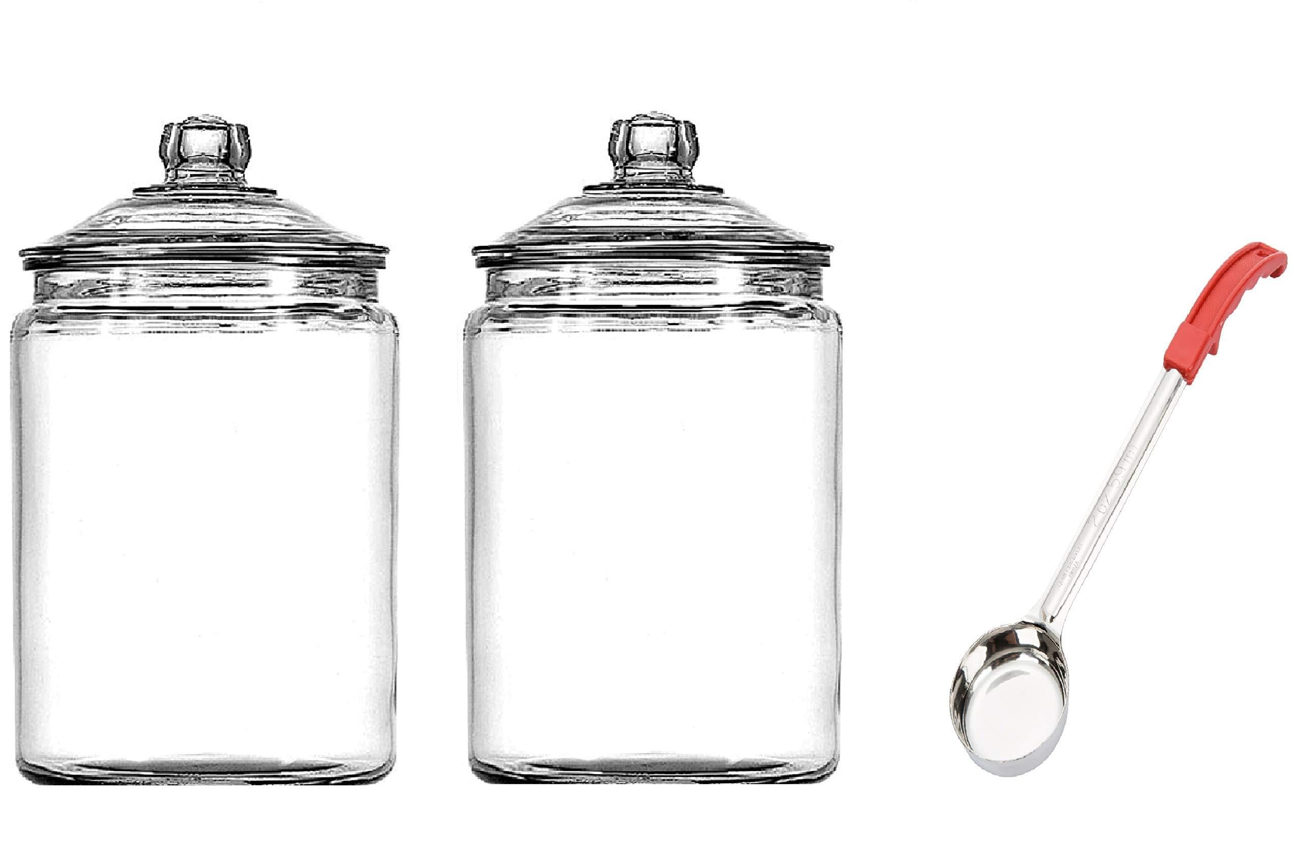 Anchor Hocking Heritage Hill Glass 0.5 gallon can, (set of 2)