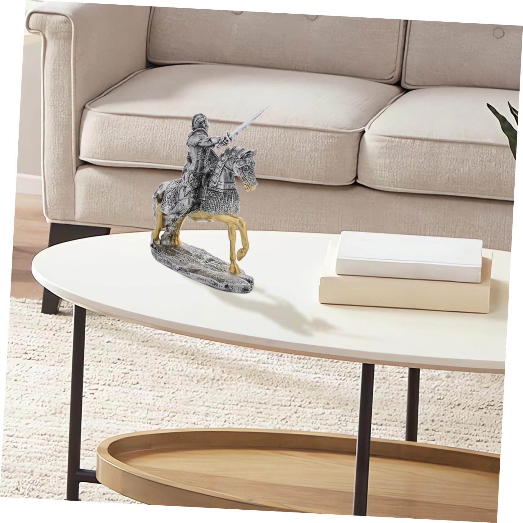 YARNOW Ornements De Garde Rétro Figurines De Mini-Soldats Figures De Chevalier Figures d'action De L'armée Chevalier De Table Chiffres Statue Silver Résine Synthétique