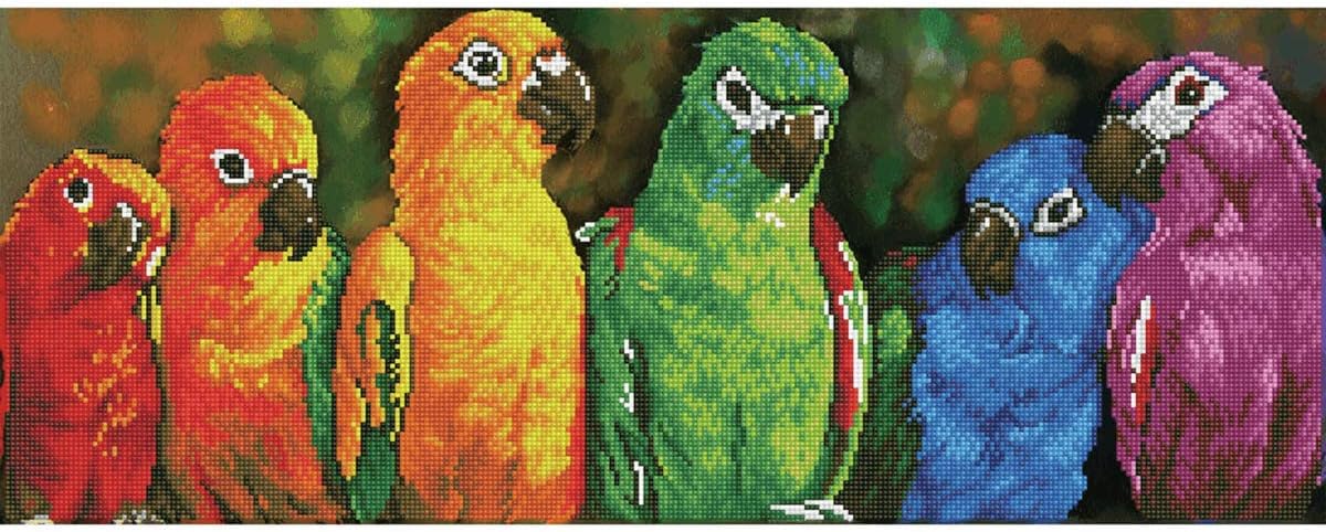 DIAMOND DOTZ Complete Diamond Facet Art Kit Rainbow Parrots