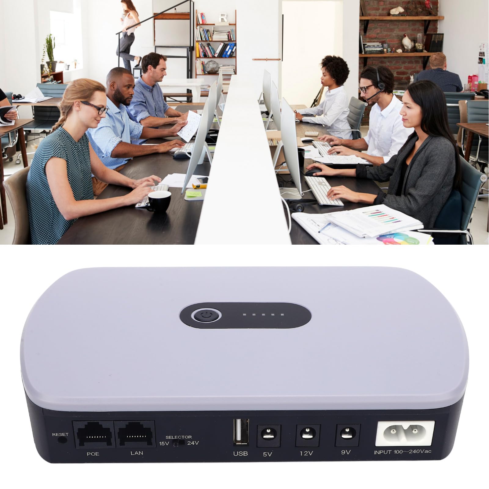 Zasilacz awaryjny UPS Battery Backup, 10400mAh Duża pojemność DC Standby dla routera, modemu, kamery bezpieczeństwa, USB 5V 2A, DC 5V 2A, 9V 1A, 12V 1A, POE 15V 0.6A, 24V 0.6A