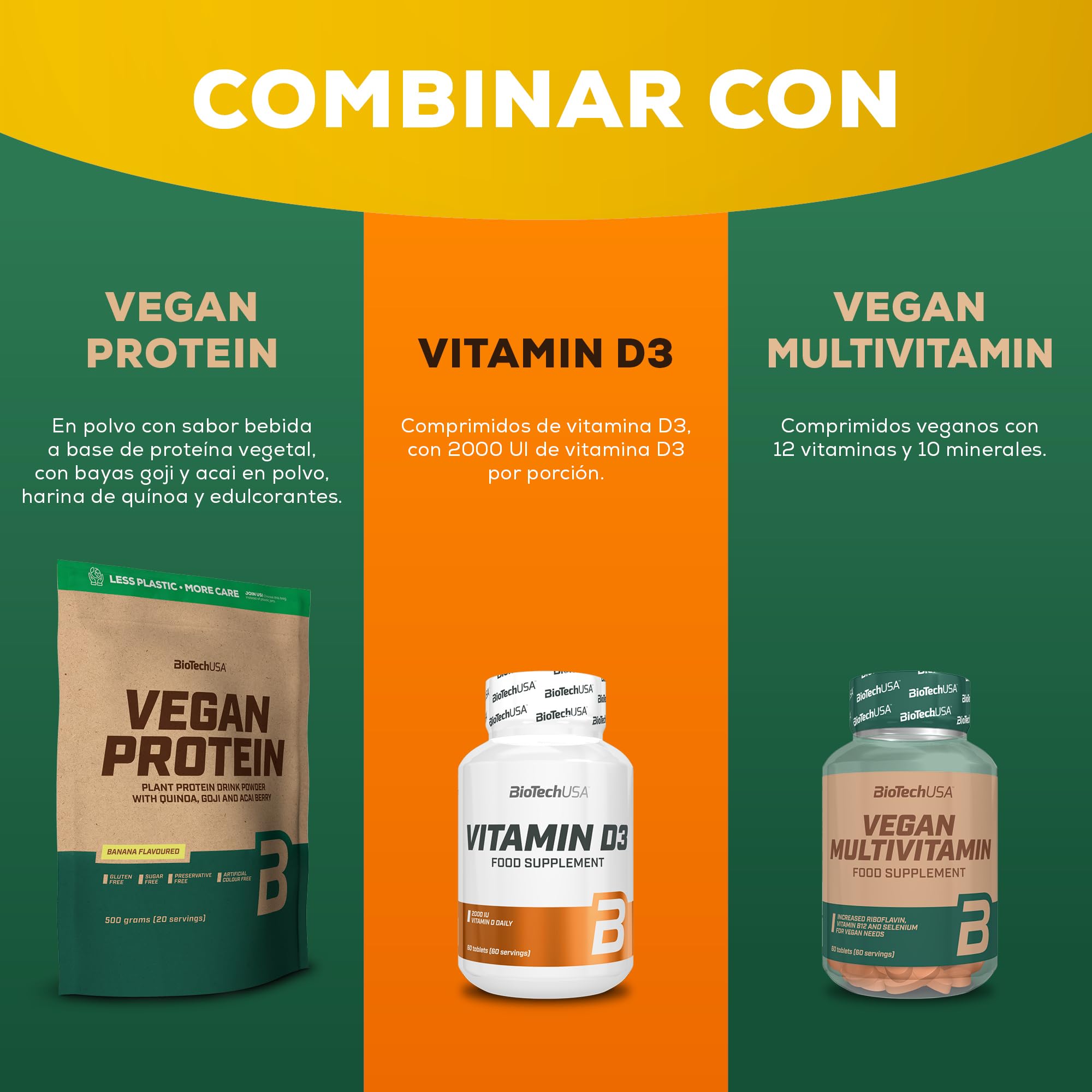 BioTechUSA Mega Amino, Comprimido de suplemento dietético con aminoácidos, 500 comprimidos