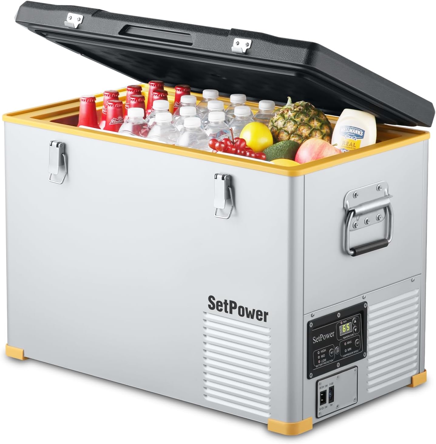 Setpower RV45S Single Zone 12 volt refrigerator, 48 Quart Portable Refrigerator Electric Cooler, Car Fridge Portable 12v Plug In Cooler for Travel, Camping, Fishing