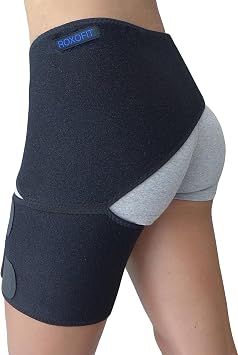 Roxofit Hip Brace for Sciatica Pain Relief | Compression Support Wrap for Sciatic Nerve | Thigh Pull | Hip Joint Injury | Hamstring Pull | Sacroiliac Joint Support Stabilizer | For Men and Women