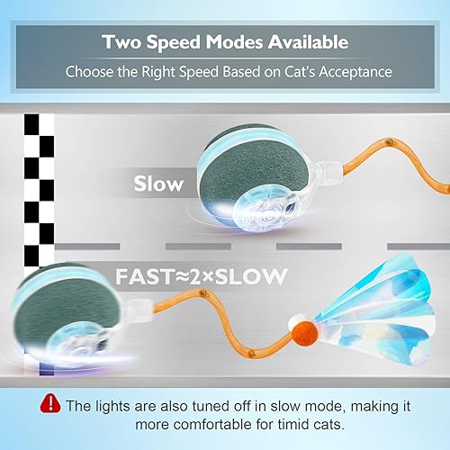 Miniatura 4 de YVE LIFE Pelota interactiva de juguetes para gatos de interior, 2025 recientemente actualizada Bola de gato ágil en movimiento con cola de malla