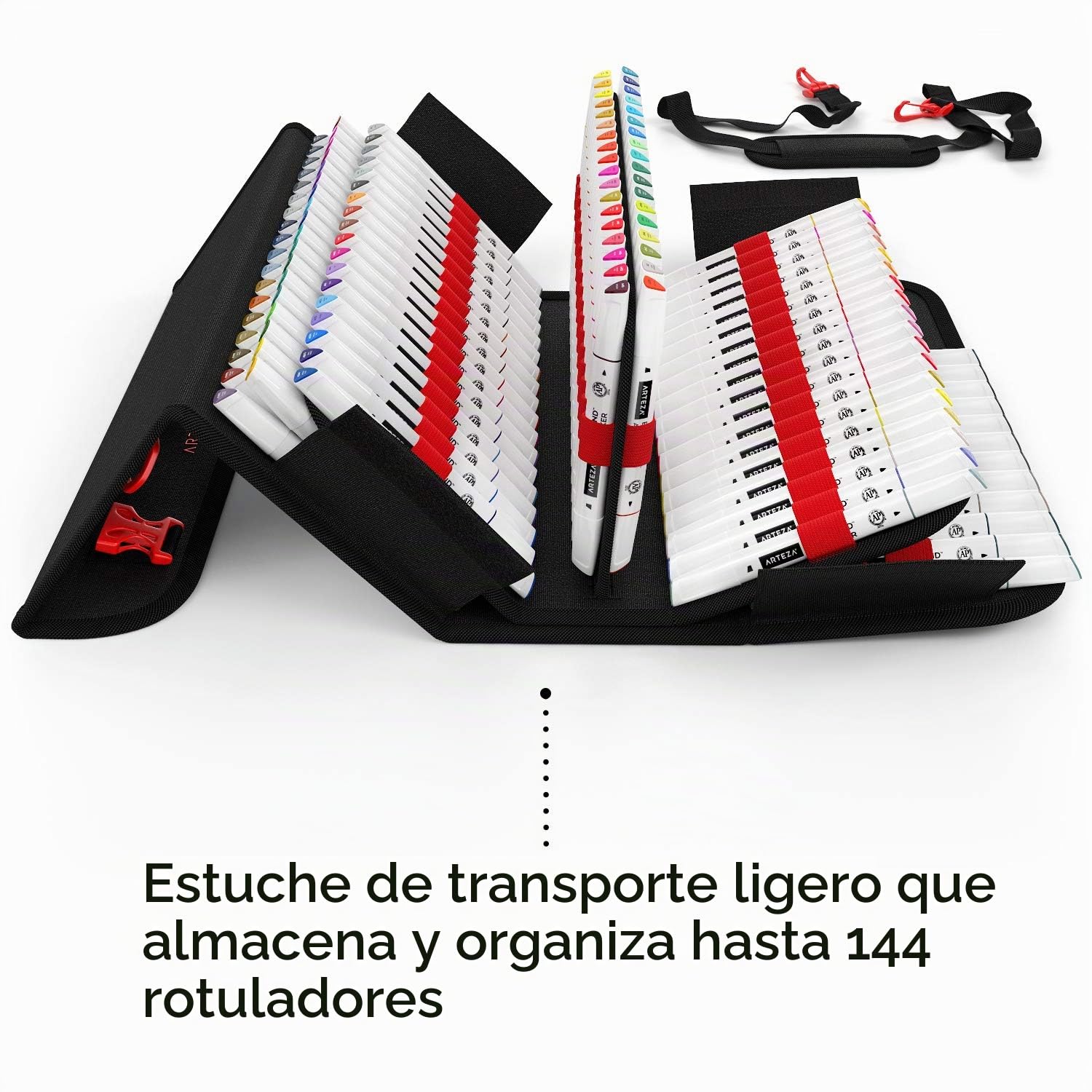ARTEZA EverBlend Set de rotuladores de arte de doble punta (fina y biselada) | 120 colores vivos | Incluye un práctico maletín | Rotuladores de alcohol para mezclas y capas