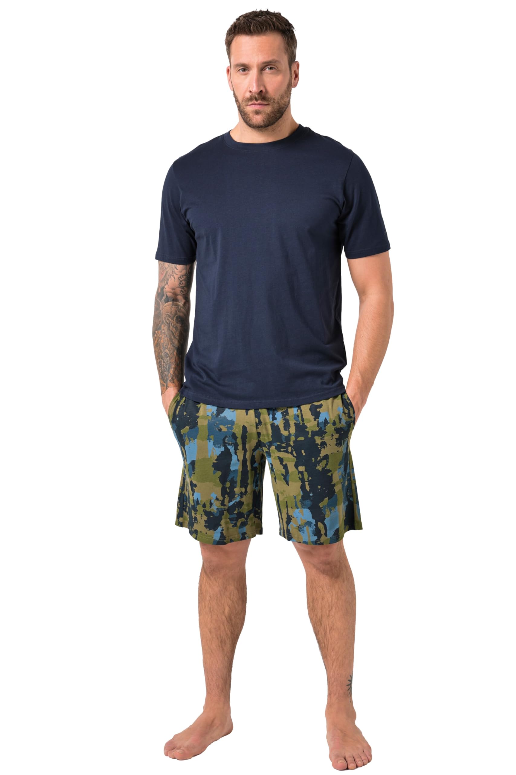 JP 1880 Herren große Größen Übergrößen Menswear L-8XL Schlafanzug, Homewear, T-Shirt, gemusterte Hose 844065