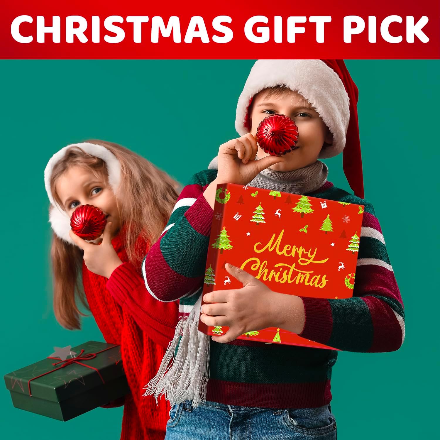 HAPPYPOP Christmas Socks Gift - Elf Xmas Dinosaur Socks for Boys Girls with Greeting Card - Image 3