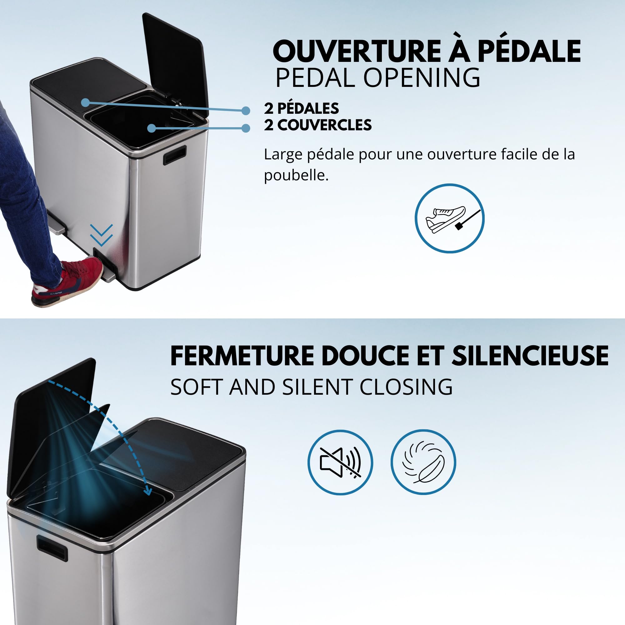 KITCHEN MOVE Papelera de reciclaje 60L MAJOR