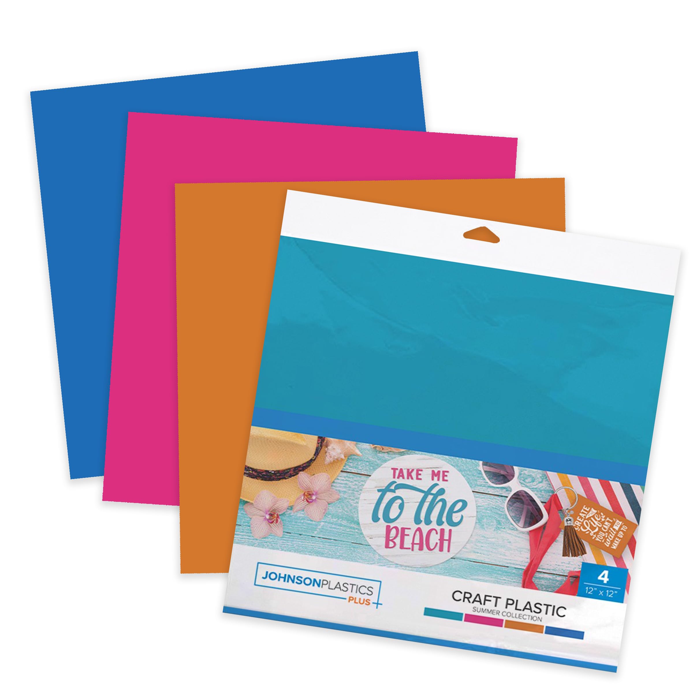 JPPlus Craft Plastic Plastic Craft Sheets for Cricut, Laser Cutter, & Engraver Use- Summer, 4 Pack
