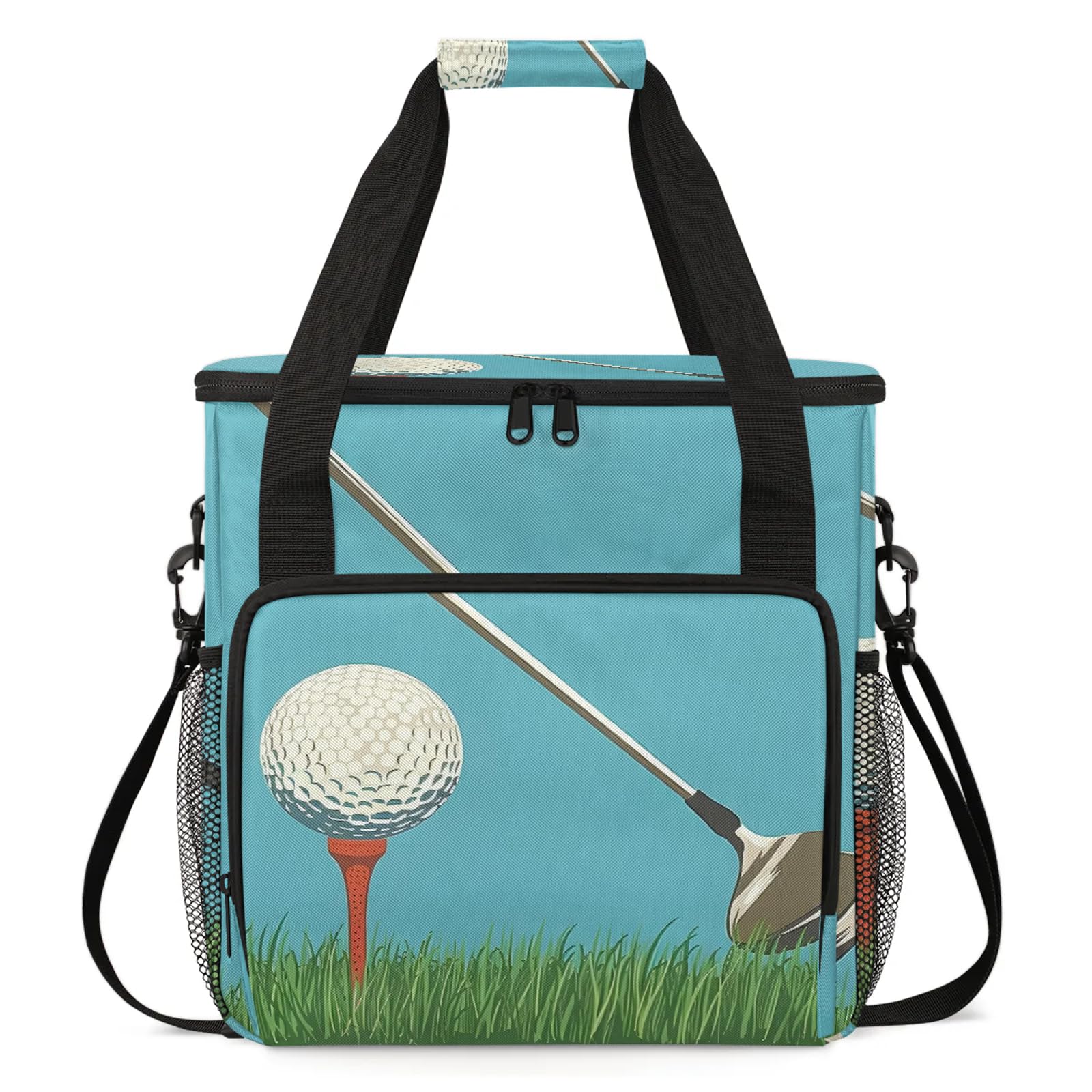 Adornori Golf Ball Sport Travel Coffee Maker Carrying Bag, Large Organizer Storage Tote Bag Insulated Reusable Cooler Grocery Bags