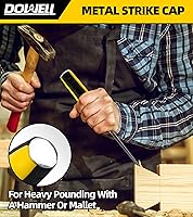 Vista 6 de DOWELL Juego de herramientas de cincel de madera, 4 piezas de cincel resistente, 1/4 pulgadas, 1/2 pulgada, 3/4 pulgadas, 1 pulgada con lápices