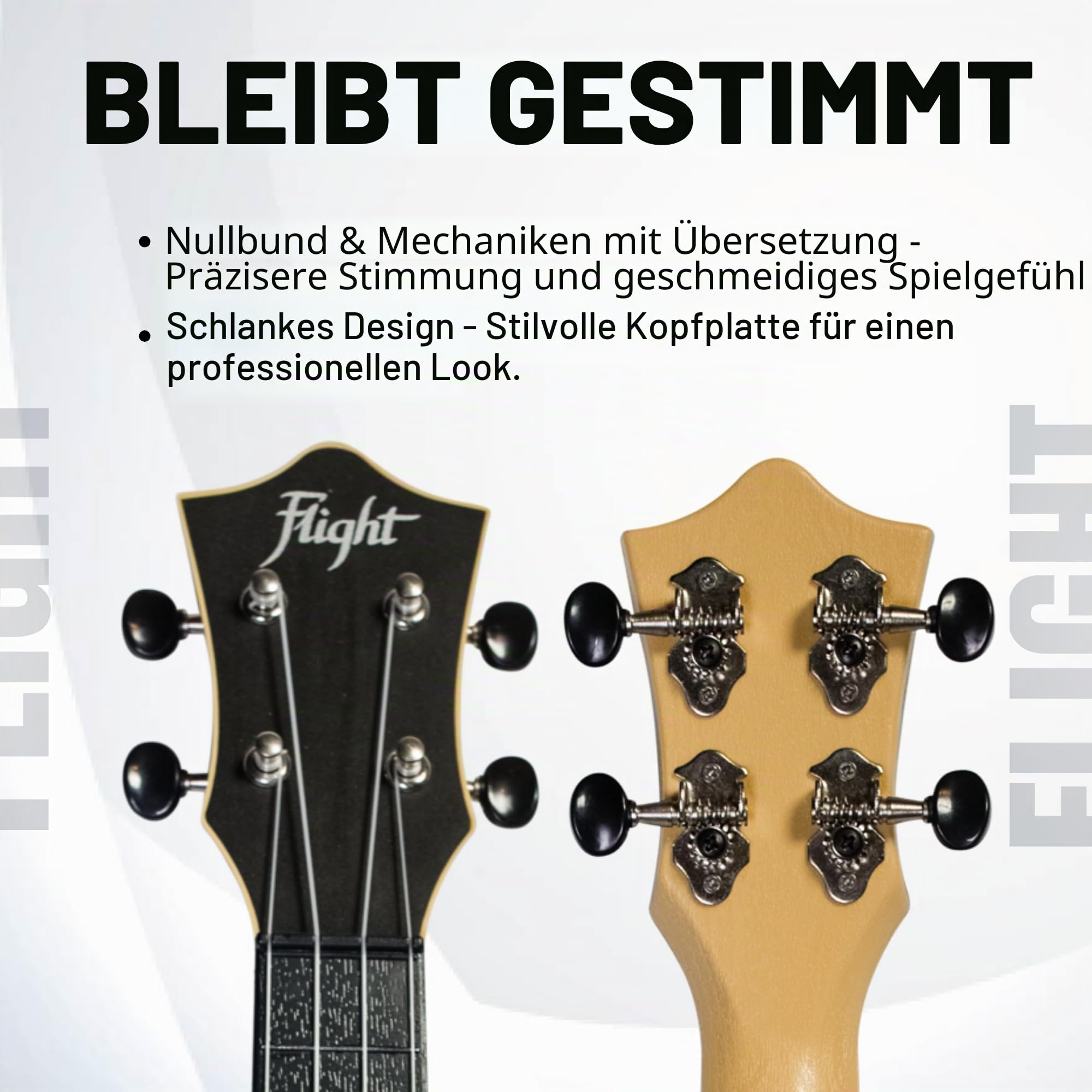 Flight, 4-saitige Travel Series Sopran-Ukulele, schwarz (TUS-35 BK)