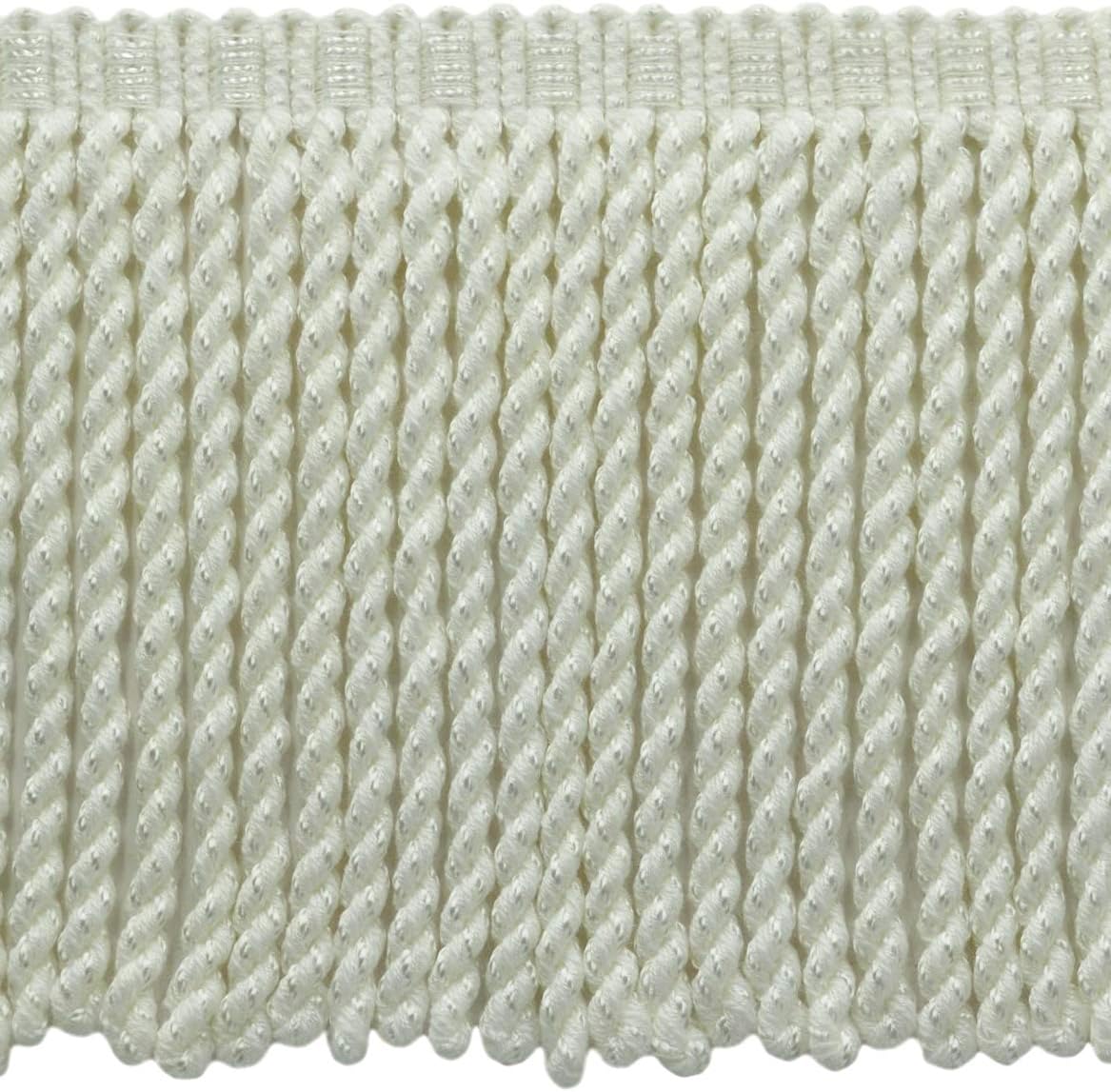 DÉCOPRO 5 Yard Value Pack - 6 Inch Long/White Bullion Fringe Trim/Style# BFSCR6 / Color: A1 - First Snow (15 Ft / 4.6 Meters)