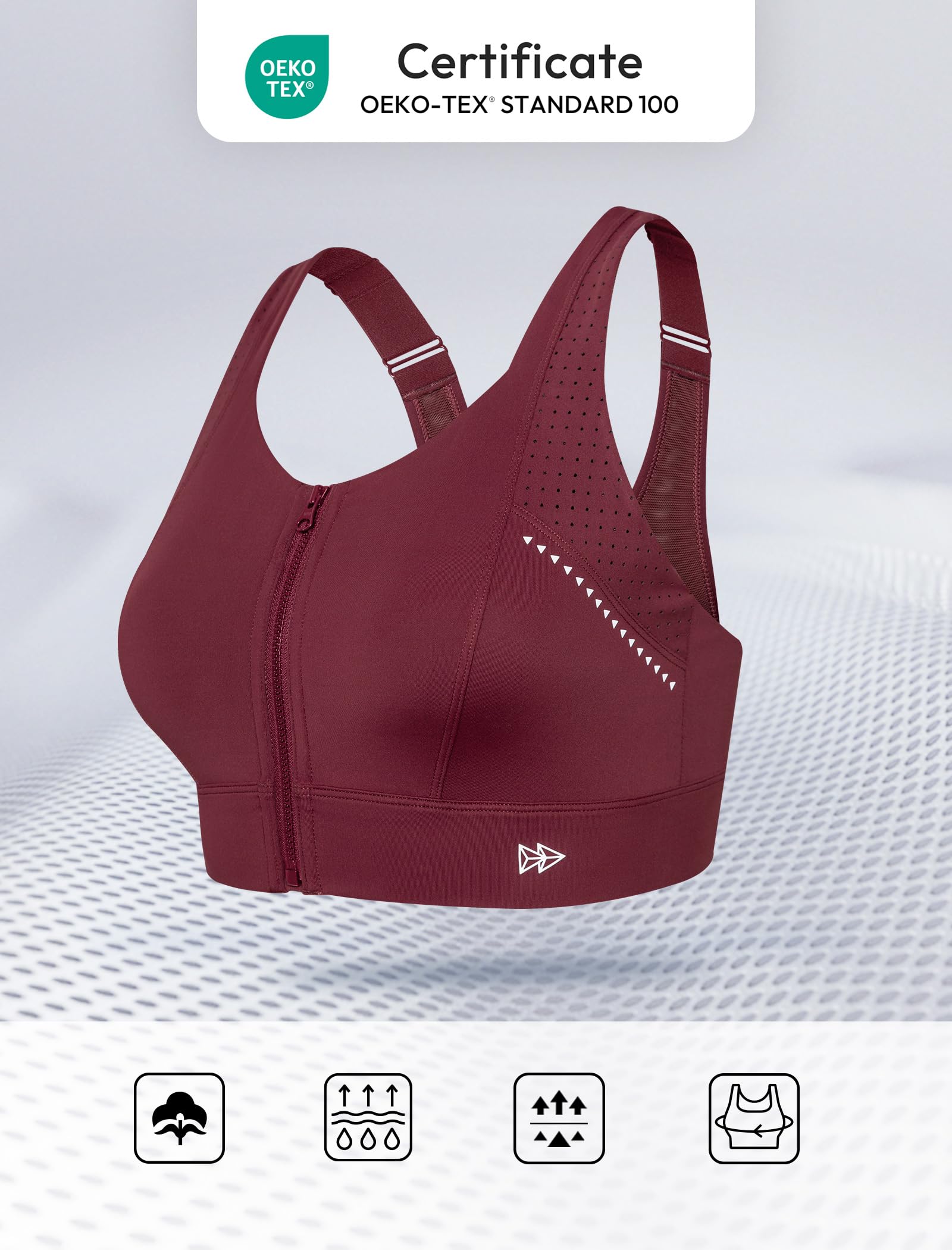 Yvette Soutien-Gorge de Sport pour Femme,Ajustable