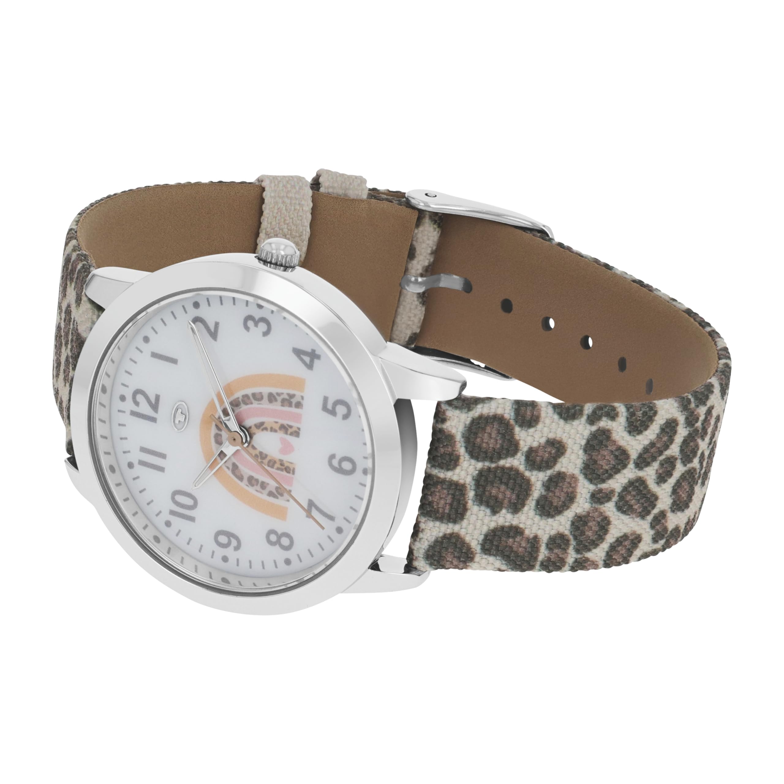 Tom Tailor Armbanduhr mit Textilband für Mädchen, Silber, wasserdichte 3 bar, Regenbogen, Geschenkidee, kommt in Uhren Geschenkbox, 2100729