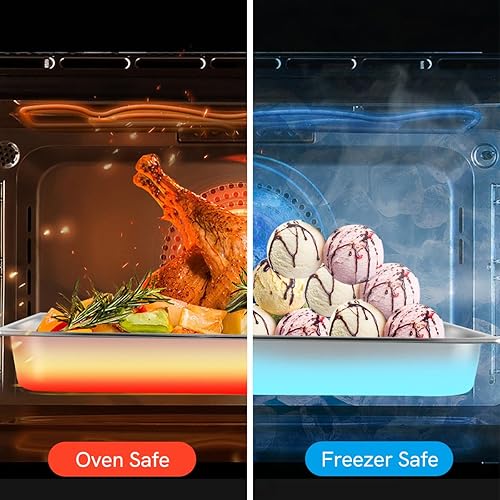 Miniatura 7 de BriSunshine Stainless Steel Pans 2.5" Deep, 6 Packs Full Size Hotel Pans Steam Table Pans, 22 Gauge Commercial Catering Food Pans for Restaurant